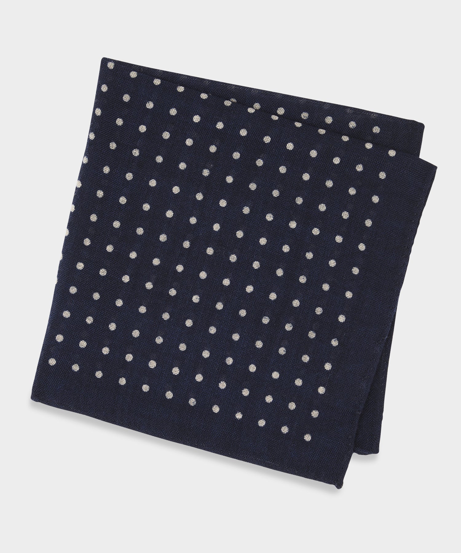 Italian Polka Dot Pocket Square in Navy