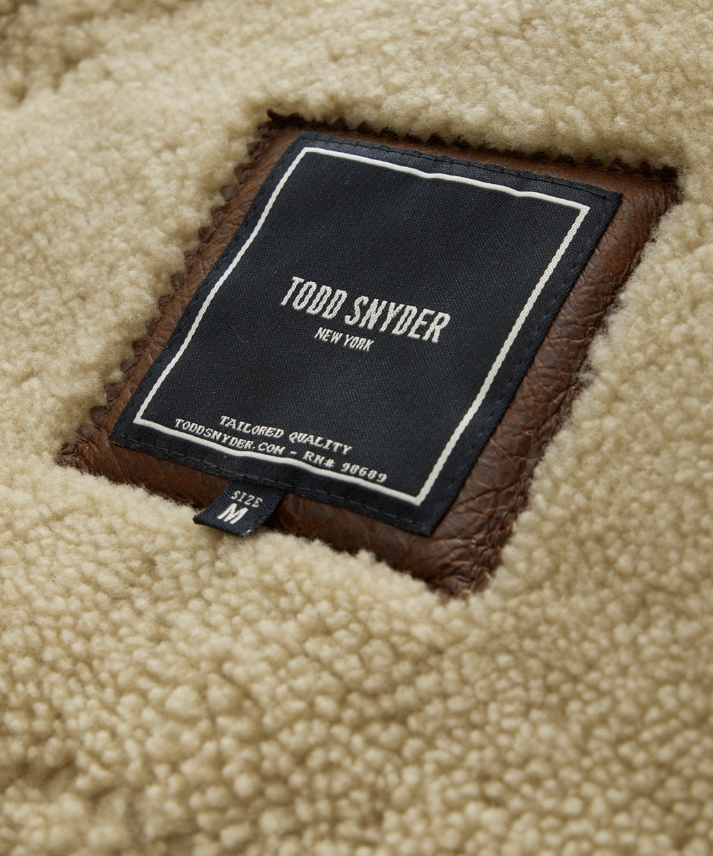 Italian Shearling Flight Jacket in Brown