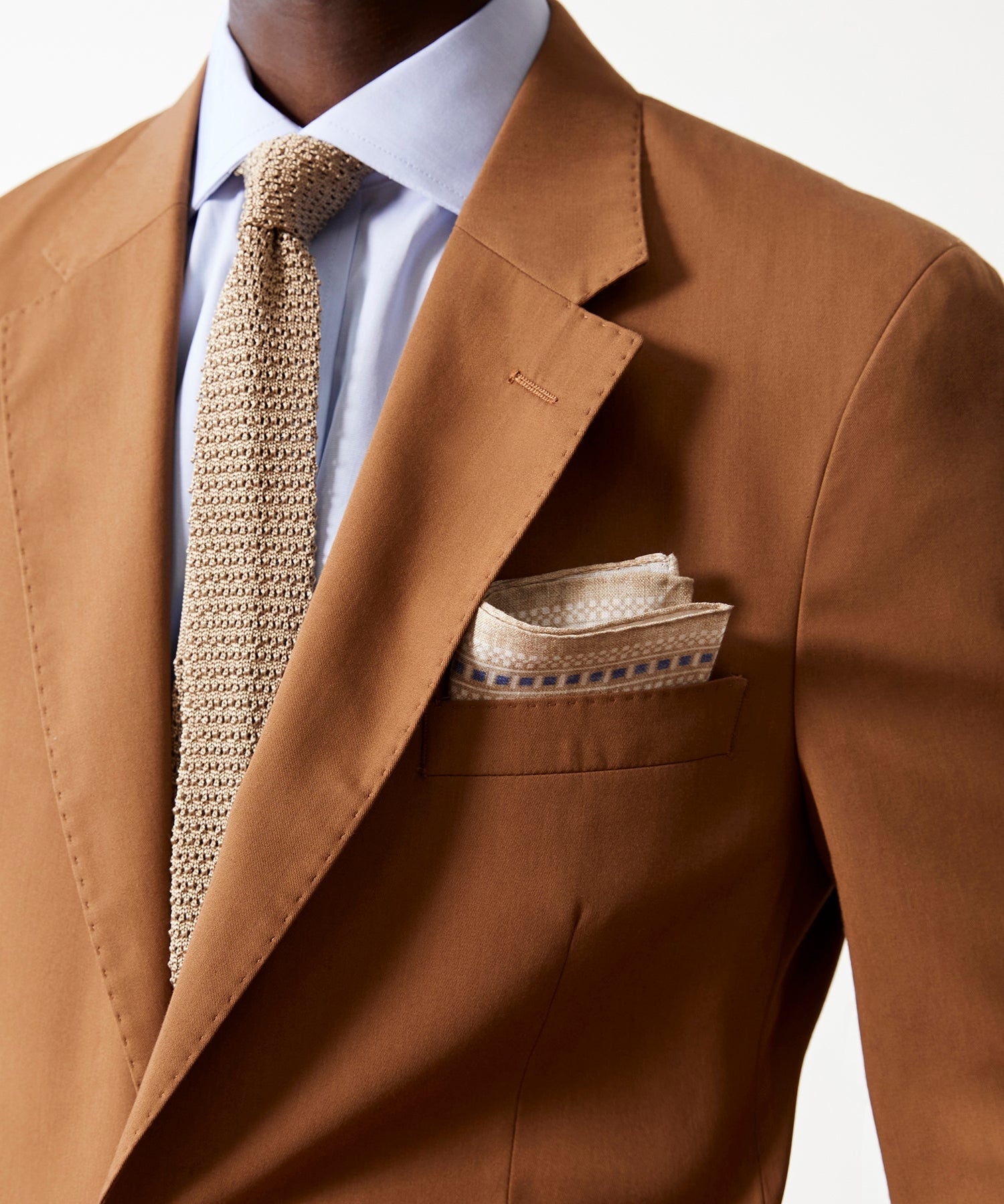 Italian Silk Knit Tie in Khaki