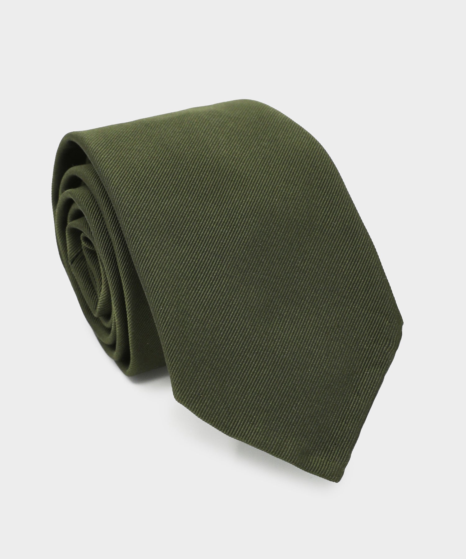 Italian Solid Tie in Olive