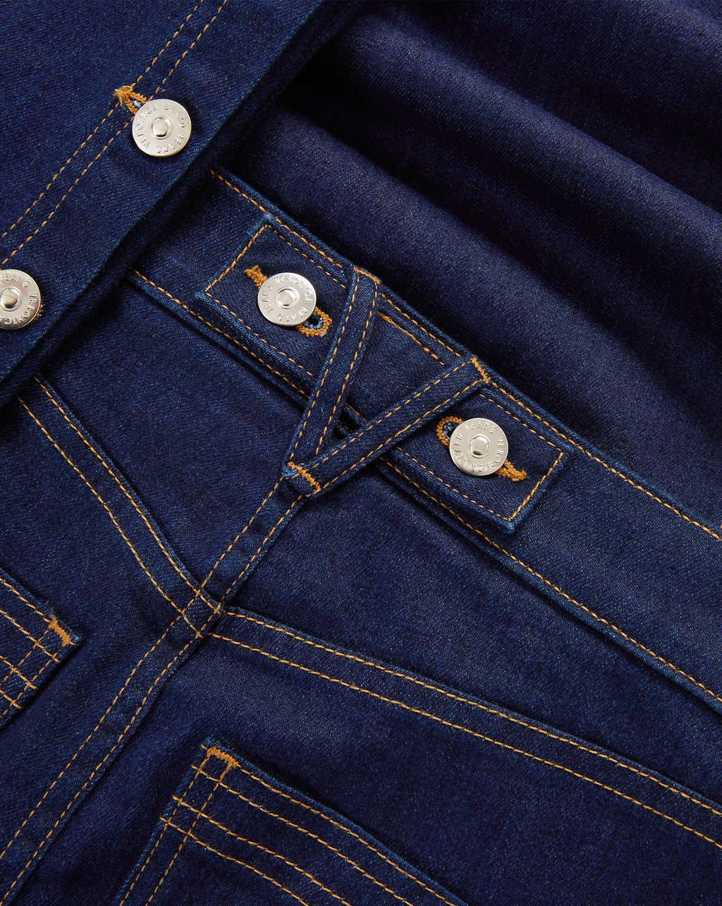 Crosbie Slim Wide-Leg Button-Seam Jean