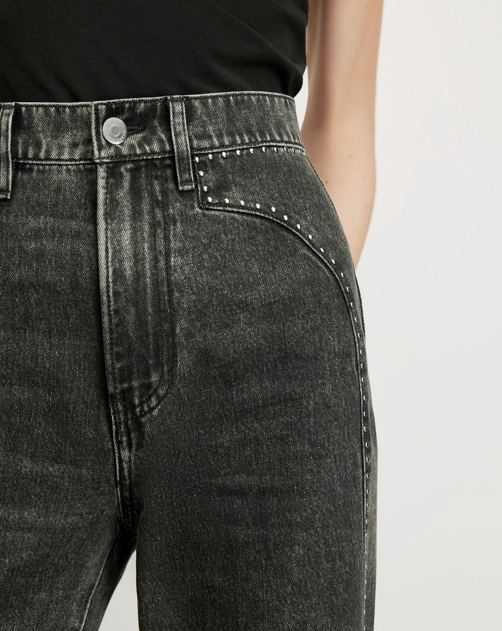 Grant Studded Wide-Leg Jean