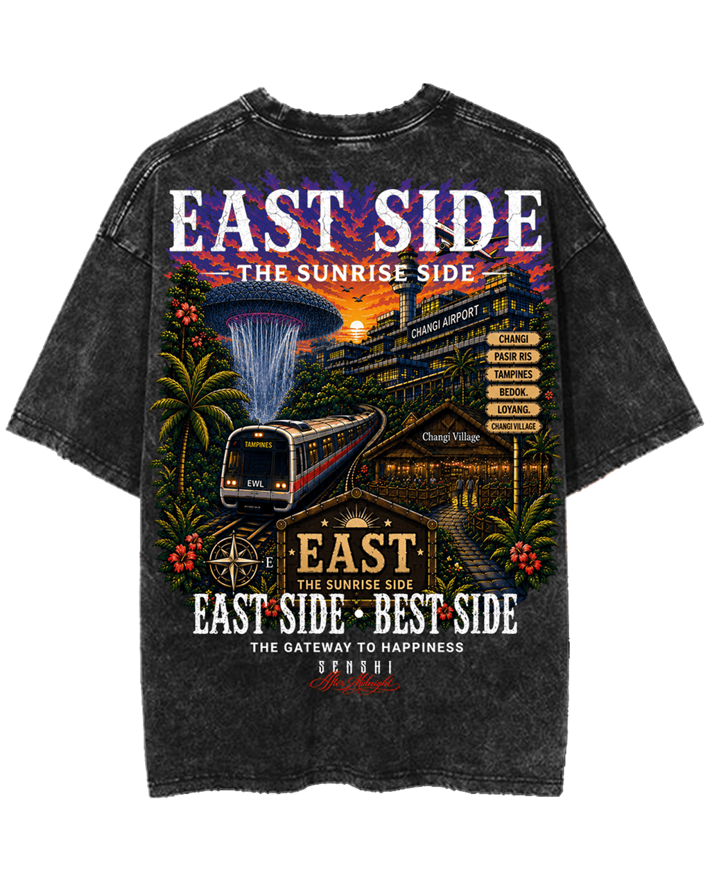 EAST SIDE BEST SIDE PREMIUM OVERSIZED VINTAGE TEE