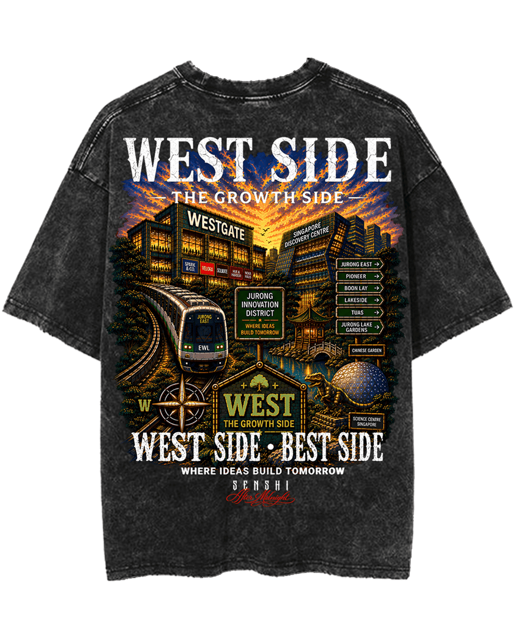 WEST SIDE BEST SIDE PREMIUM OVERSIZED VINTAGE TEE