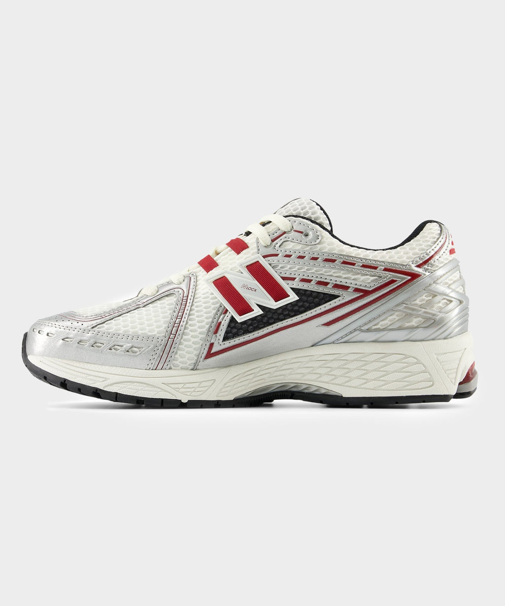 New Balance 1906R in Silver Metallic + Crimson