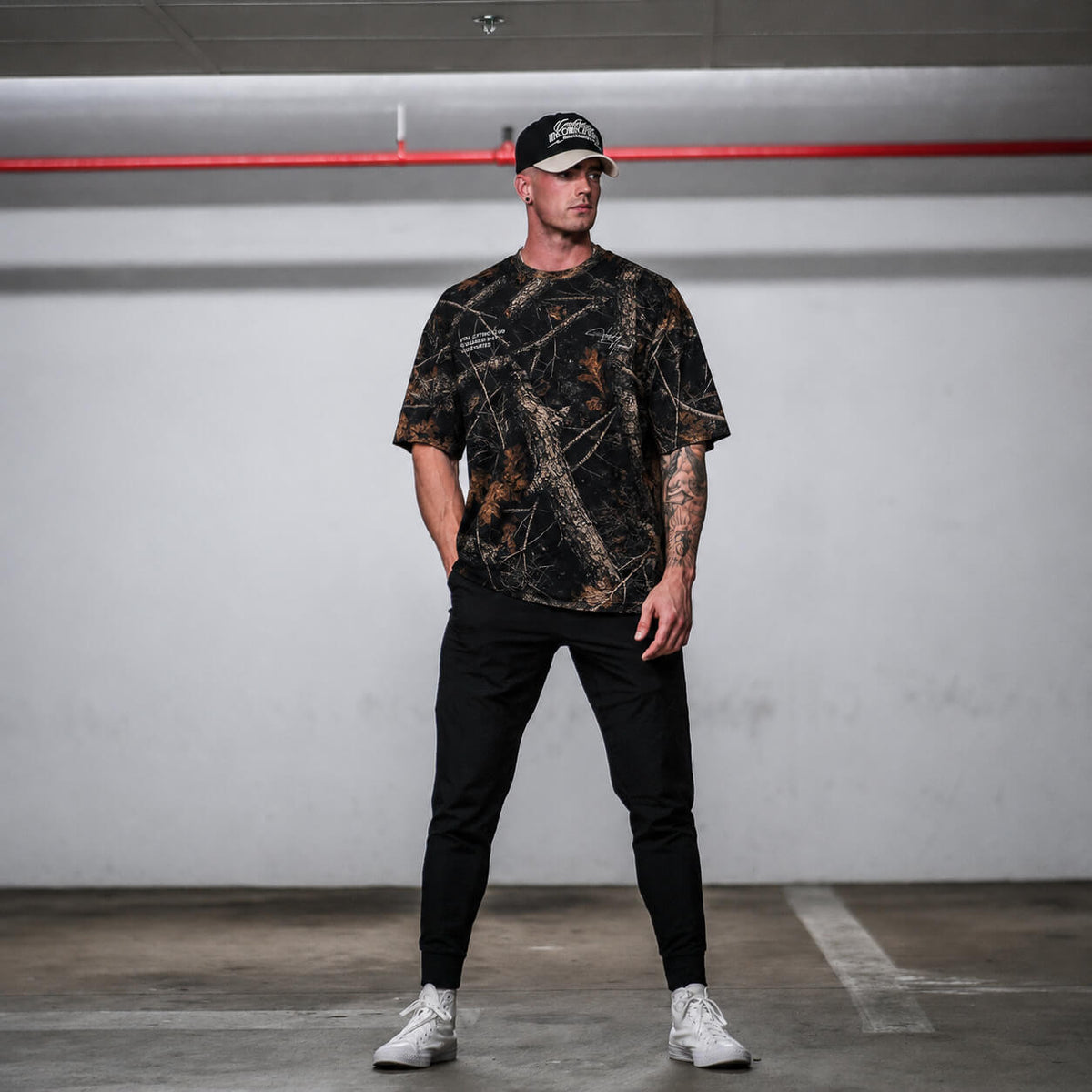 Oversized Pump Cover T-Shirt - Aspire Trust the Process Midnight Camo