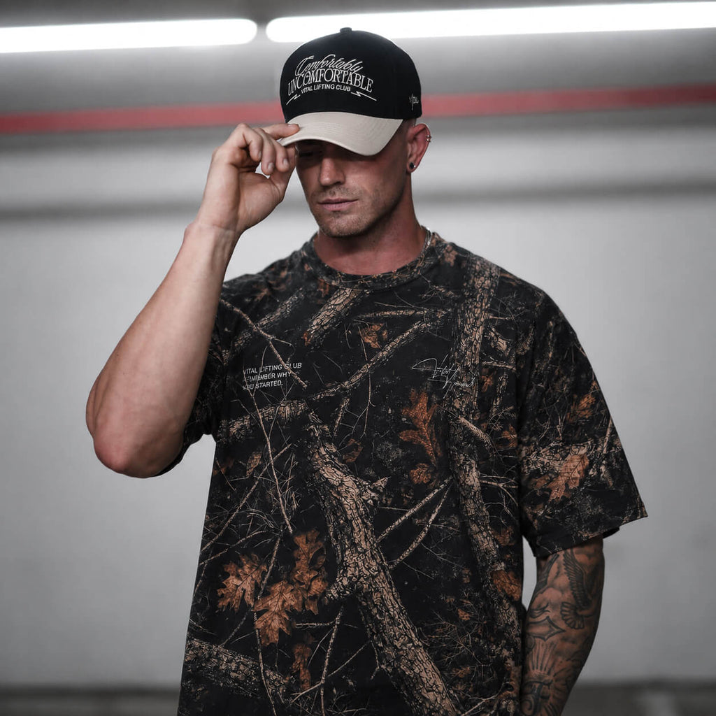 Oversized Pump Cover T-Shirt - Aspire Trust the Process Midnight Camo