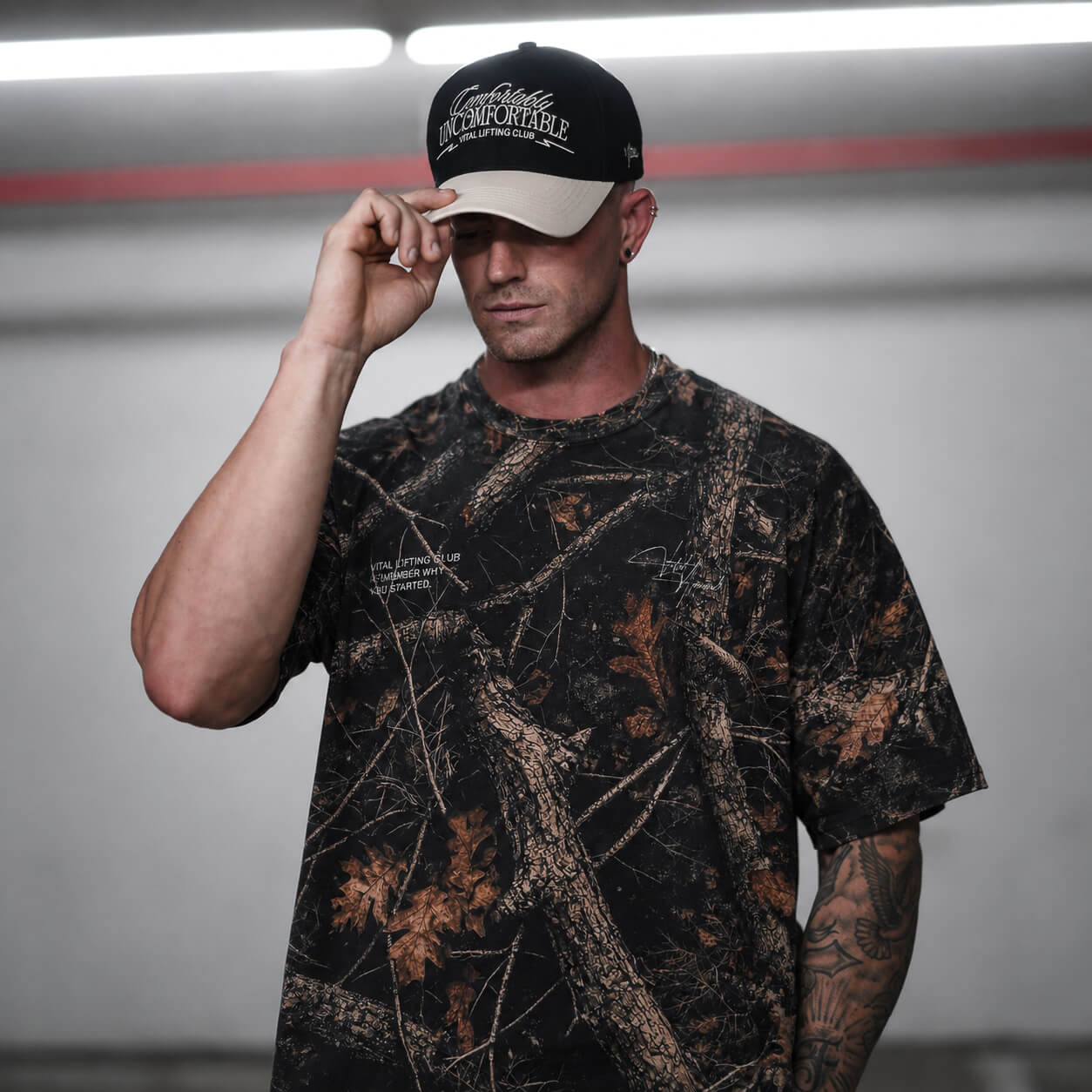 Oversized Pump Cover T-Shirt - Aspire Trust the Process Midnight Camo
