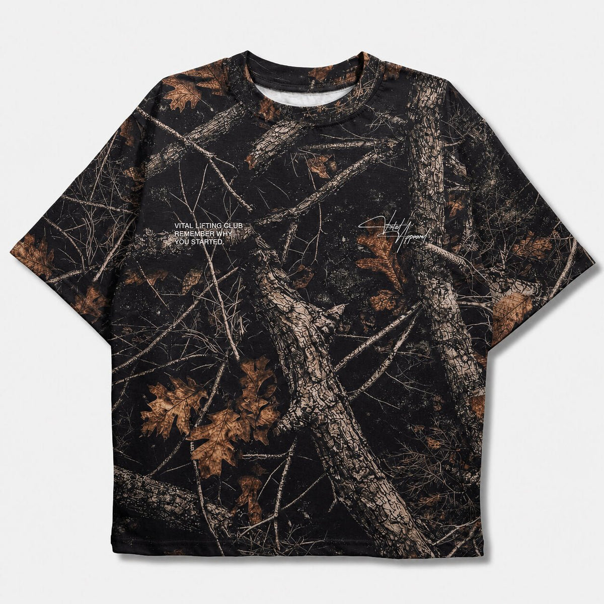 Oversized Pump Cover T-Shirt - Aspire Trust the Process Midnight Camo