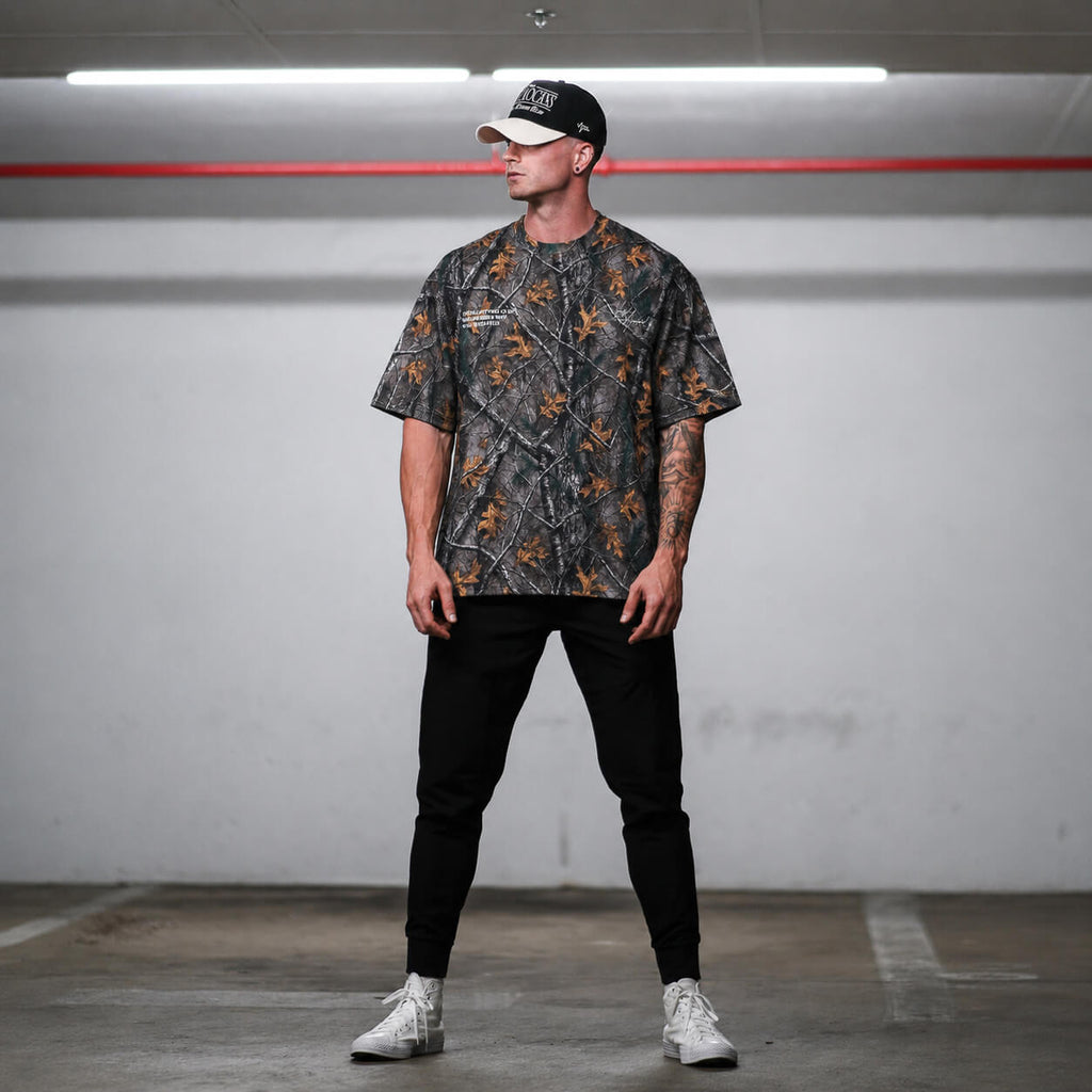 Oversized Pump Cover T-Shirt - Aspire Trust the Process/Forest Camo