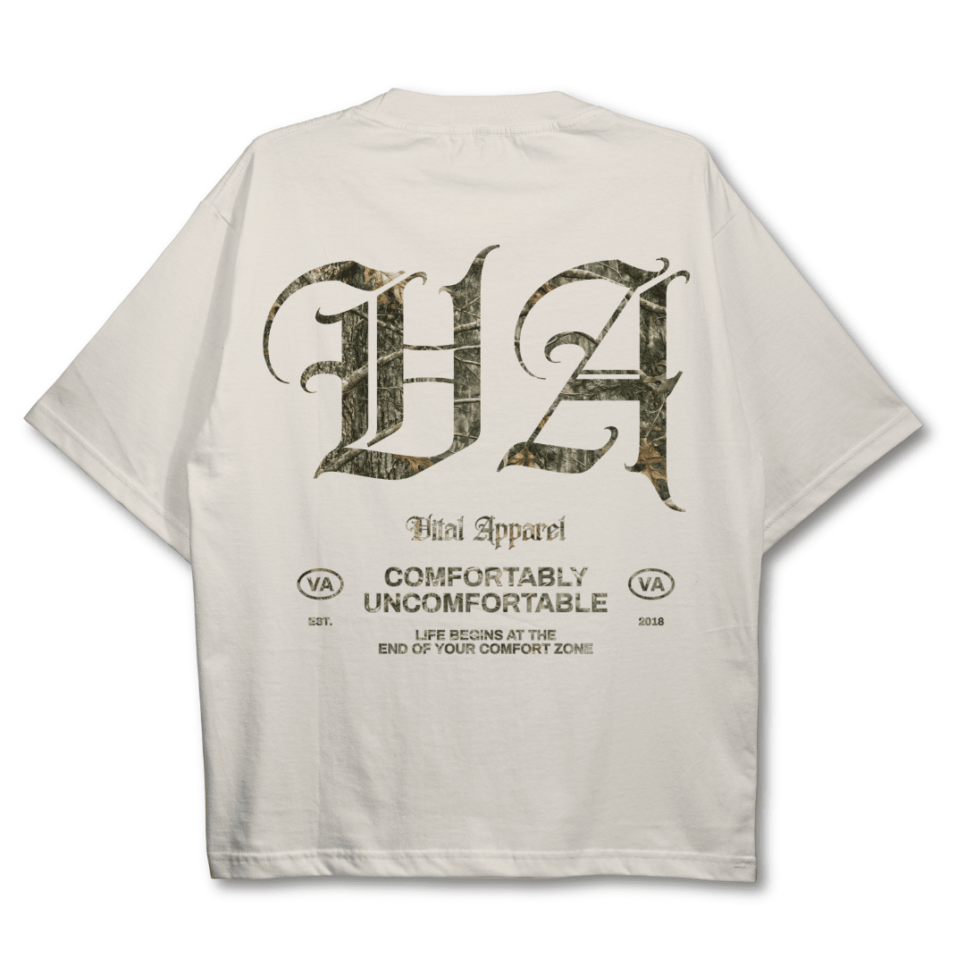 Oversized Pump Cover T-Shirt - Beige/Woodland VA