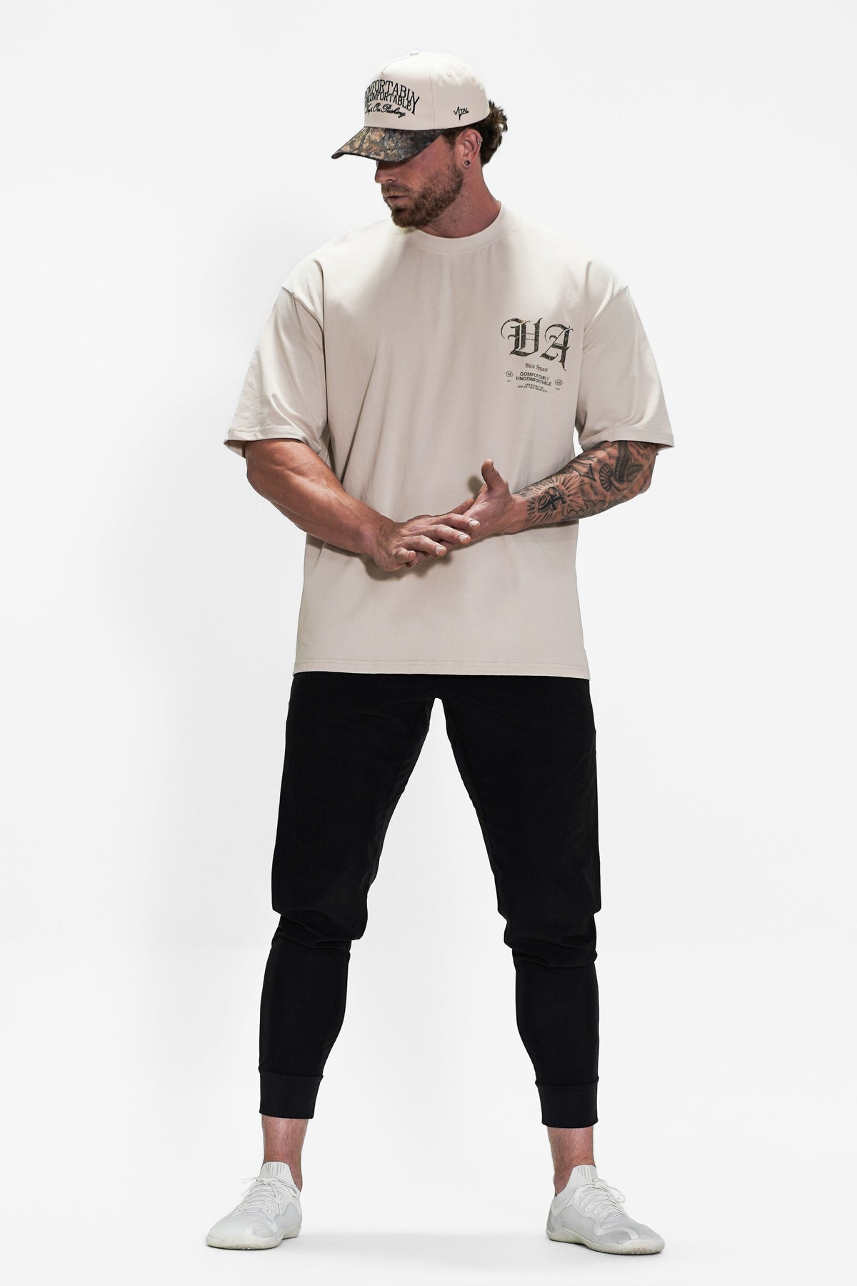 Oversized Pump Cover T-Shirt - Beige/Woodland VA