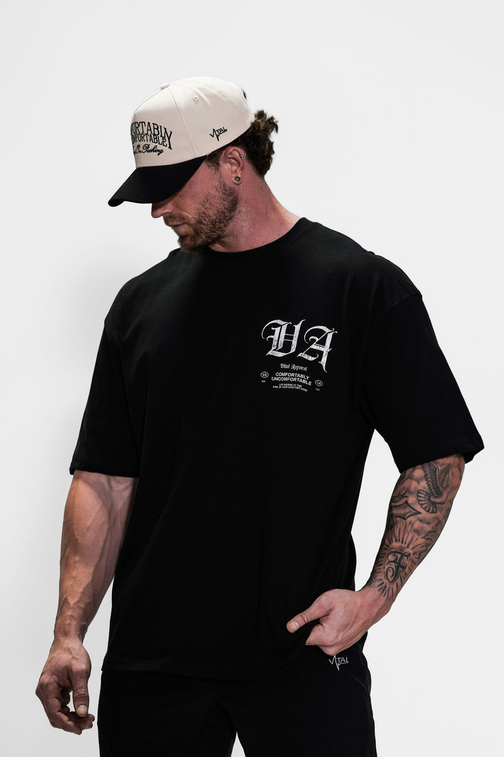 Oversized Pump Cover T-Shirt - Black/White VA