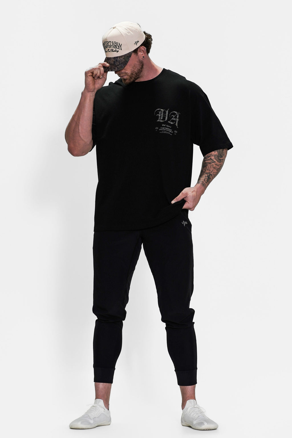 Oversized Pump Cover T-Shirt - Black/Woodland VA