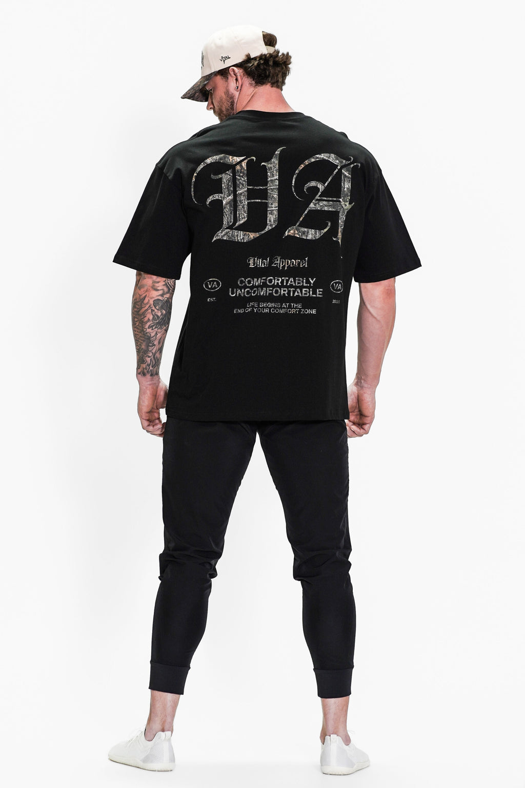 Oversized Pump Cover T-Shirt - Black/Woodland VA