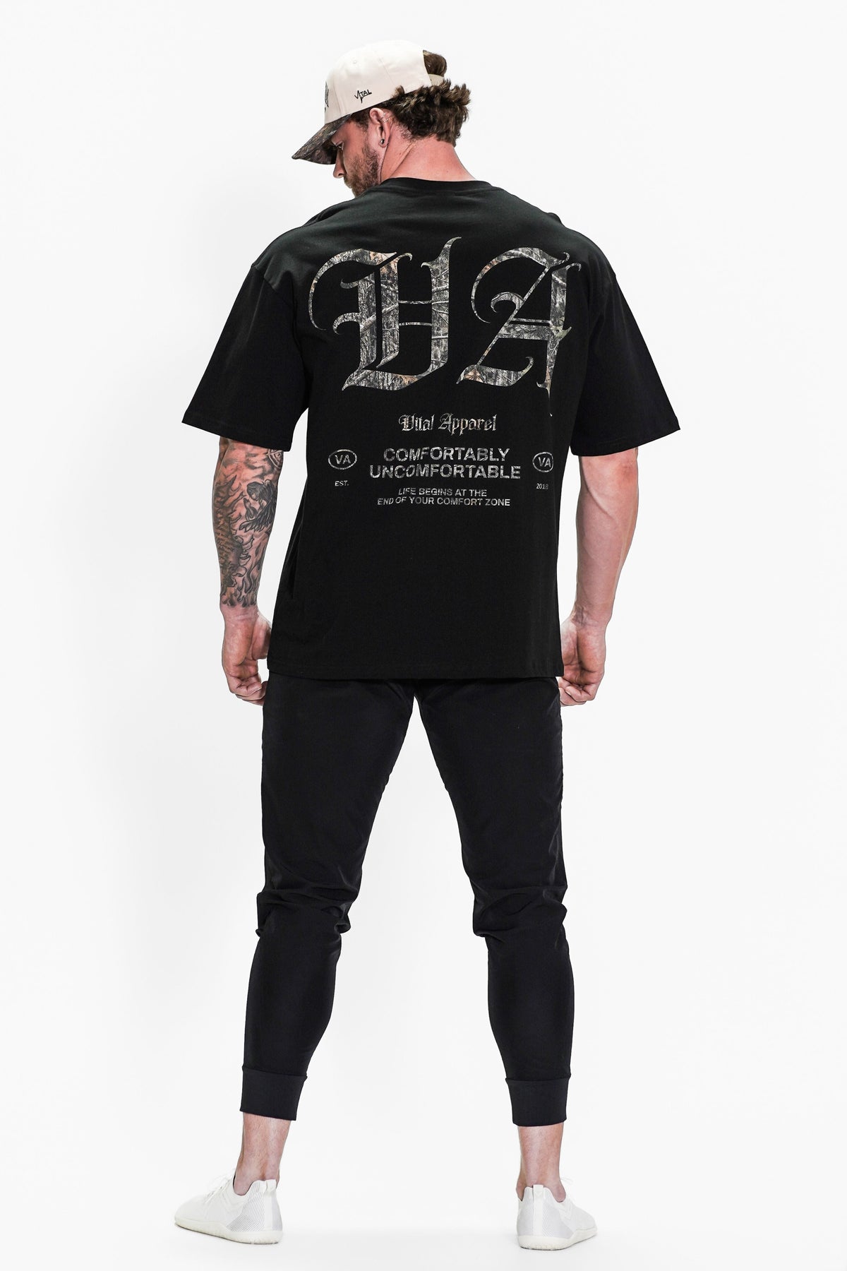 Oversized Pump Cover T-Shirt - Black/Woodland VA