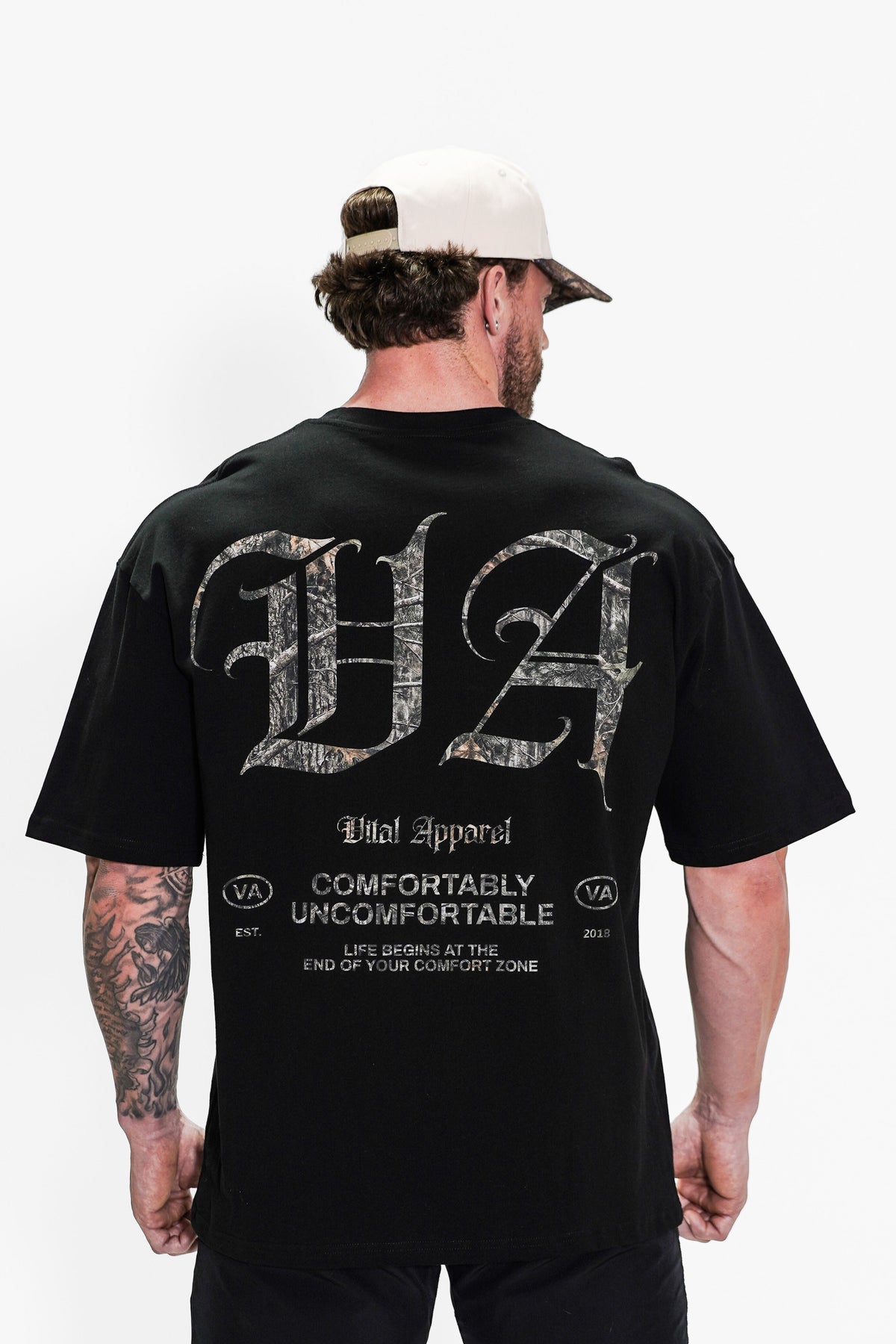 Oversized Pump Cover T-Shirt - Black/Woodland VA