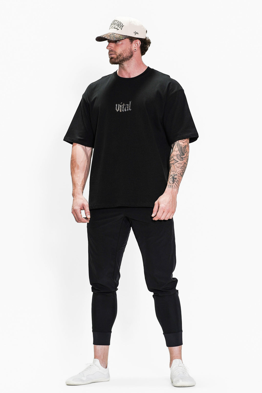 Oversized Pump Cover T-Shirt - Black/Woodland WDKY