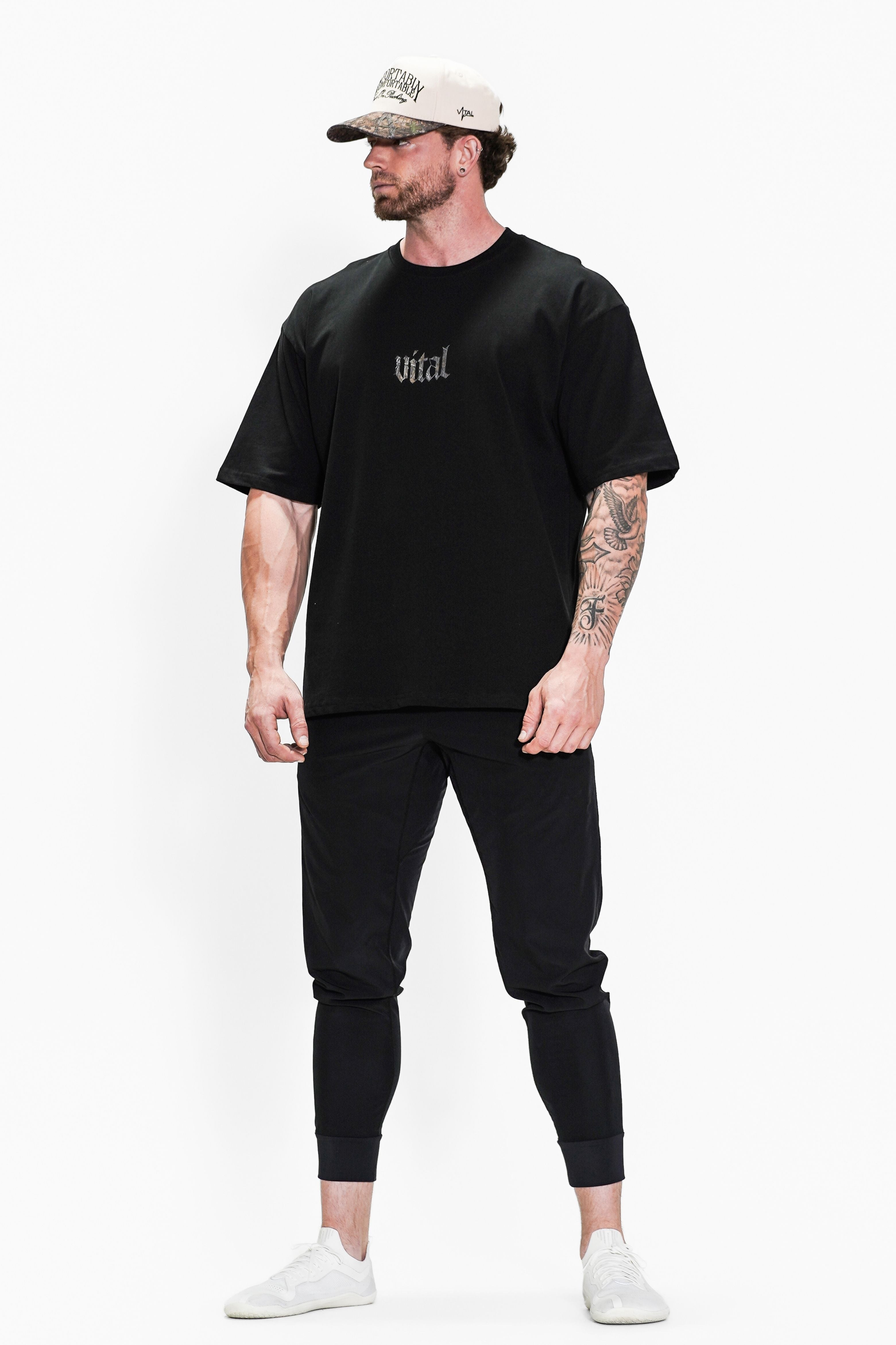 Oversized Pump Cover T-Shirt - Black/Woodland WDKY
