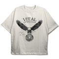 Oversized Pump Cover T-Shirt - Free Your Mind Cream
