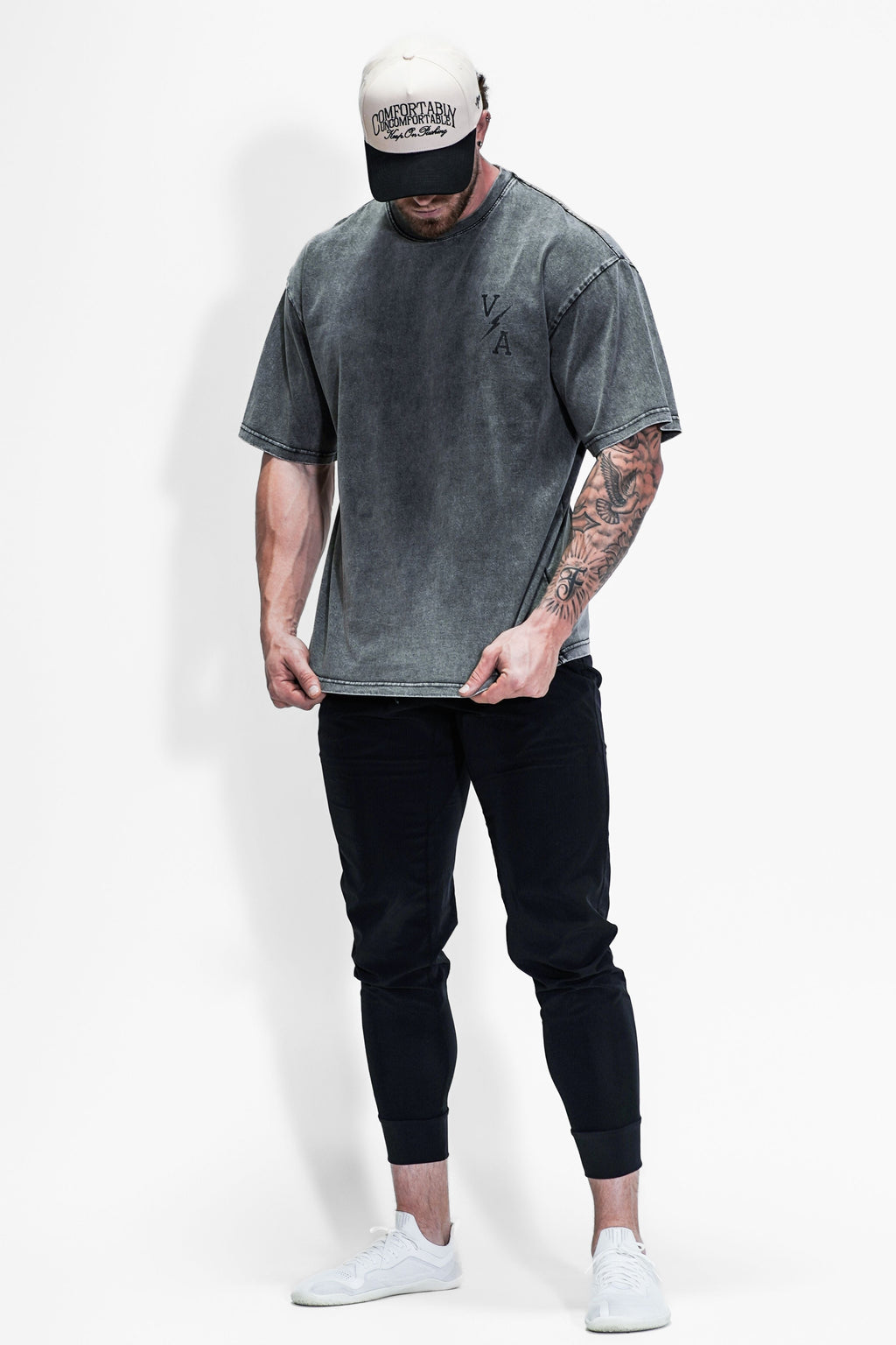 Oversized Pump Cover T-Shirt - Iron Therapy OE Gray Acid Wash