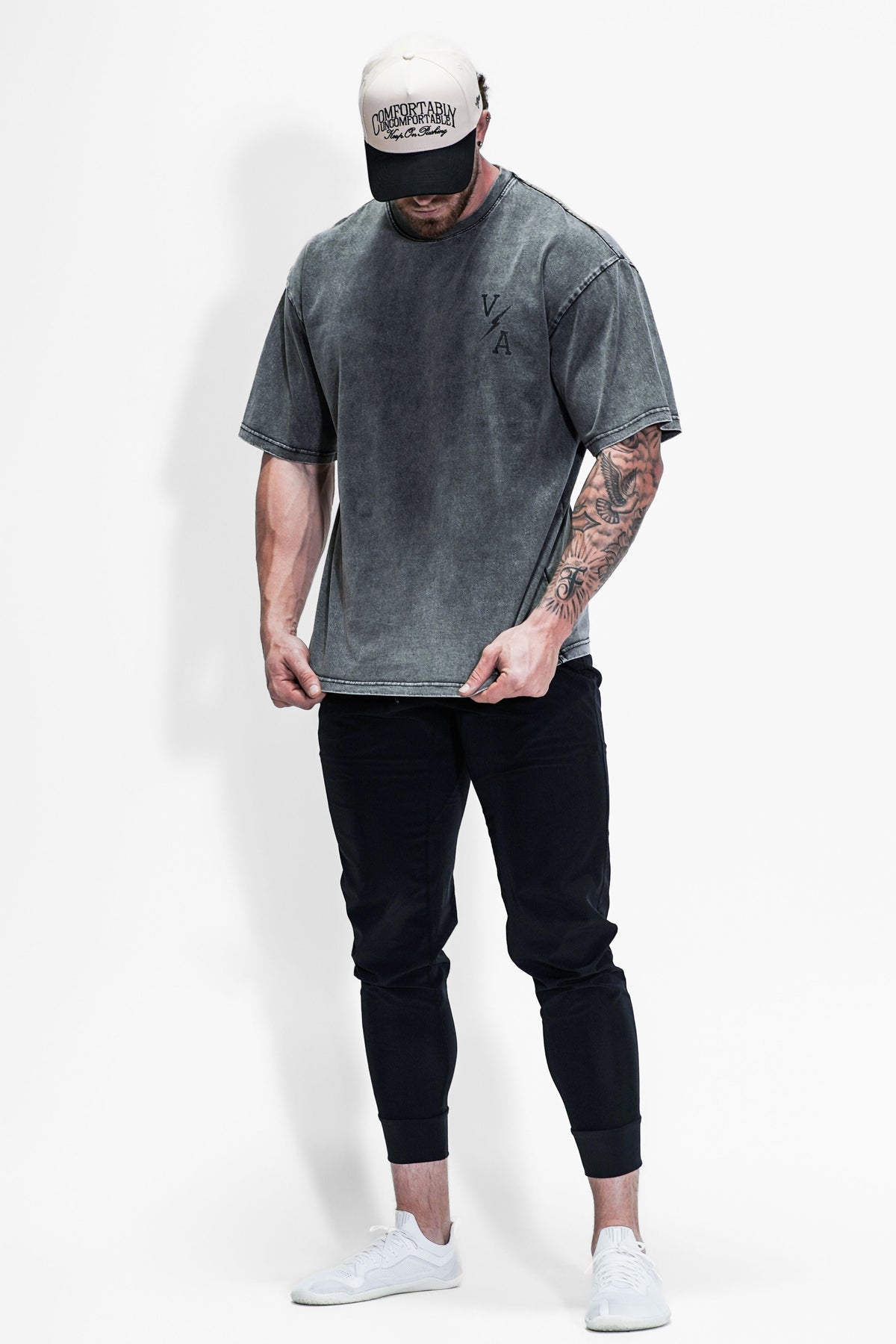 Oversized Pump Cover T-Shirt - Iron Therapy OE Gray Acid Wash