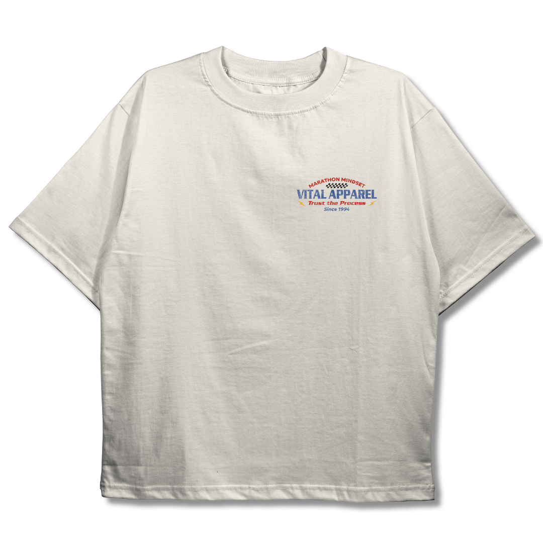Oversized Pump Cover T-Shirt - Race T Cream