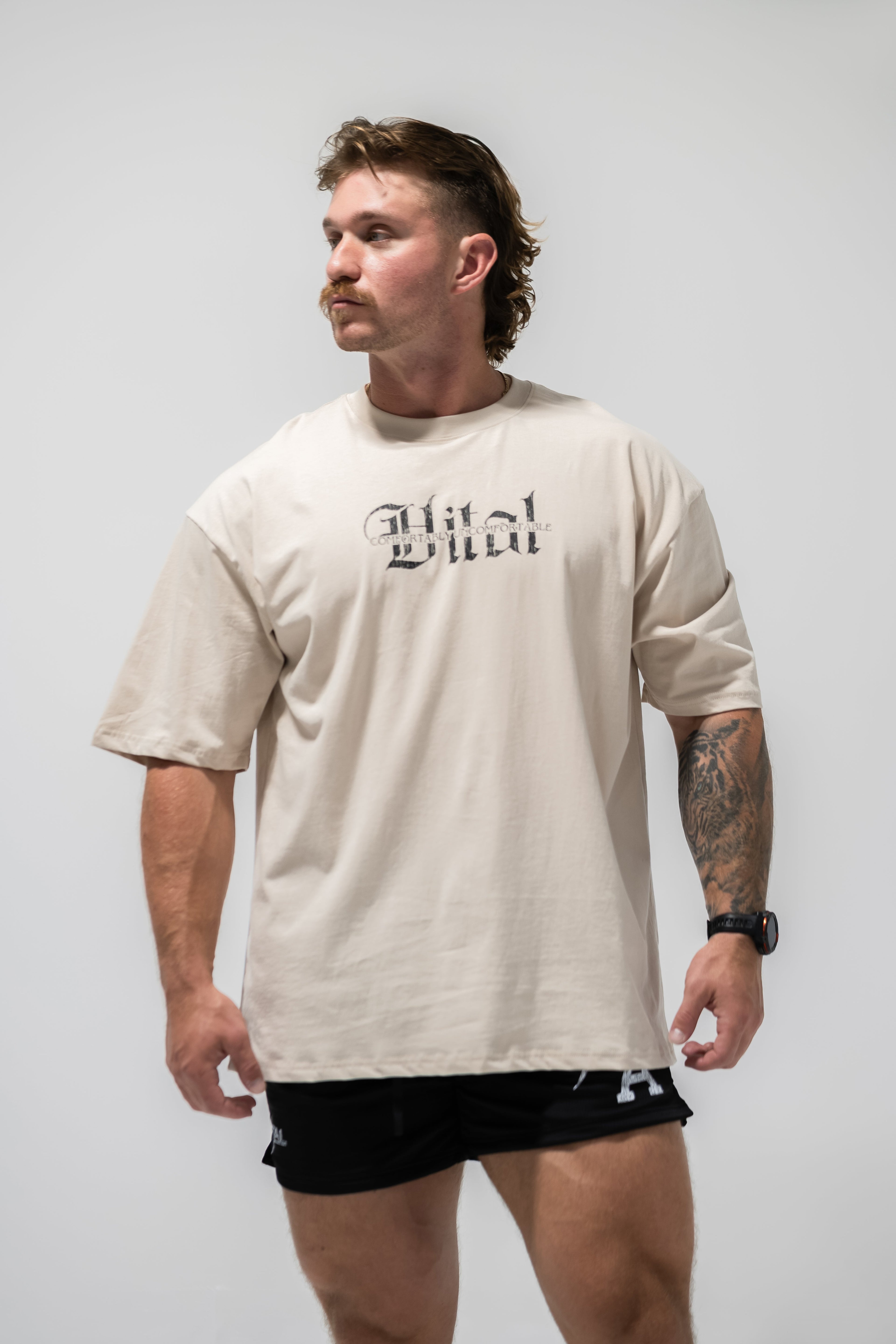 Oversized Pump Cover T-Shirt - Rebel T Cream