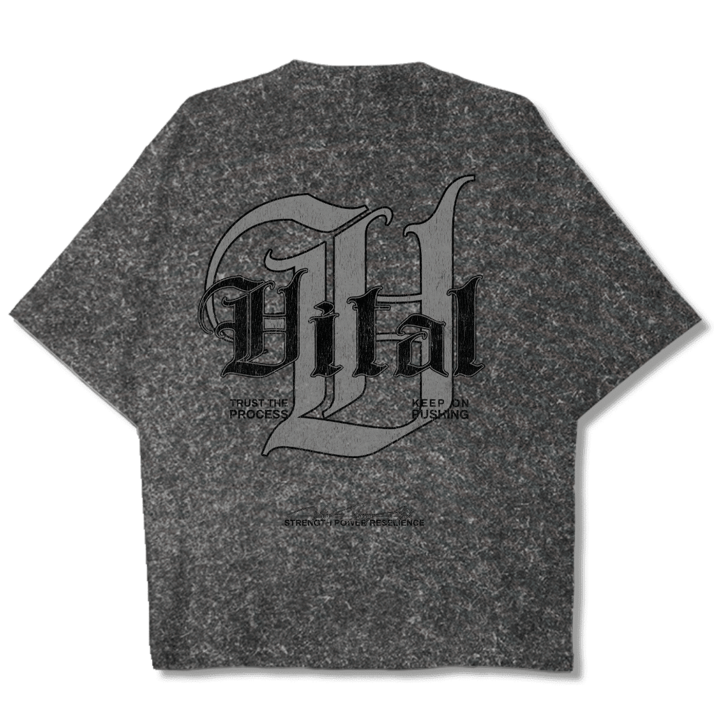 Oversized Pump Cover T-Shirt - Signature T Gray Acid