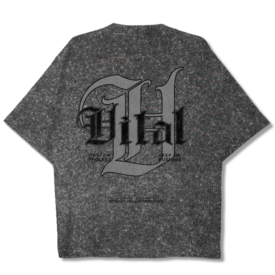 Oversized Pump Cover T-Shirt - Signature T Gray Acid
