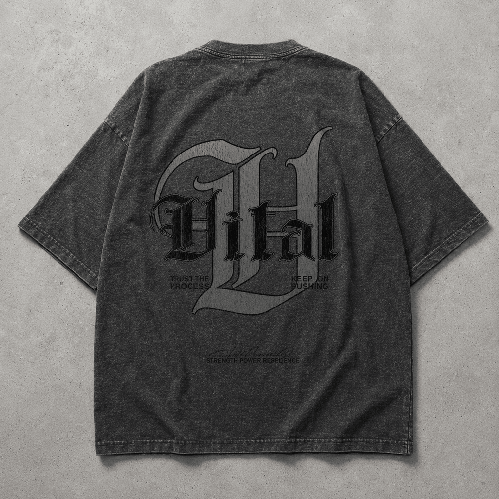 Oversized Pump Cover T-Shirt - Signature T Gray Acid