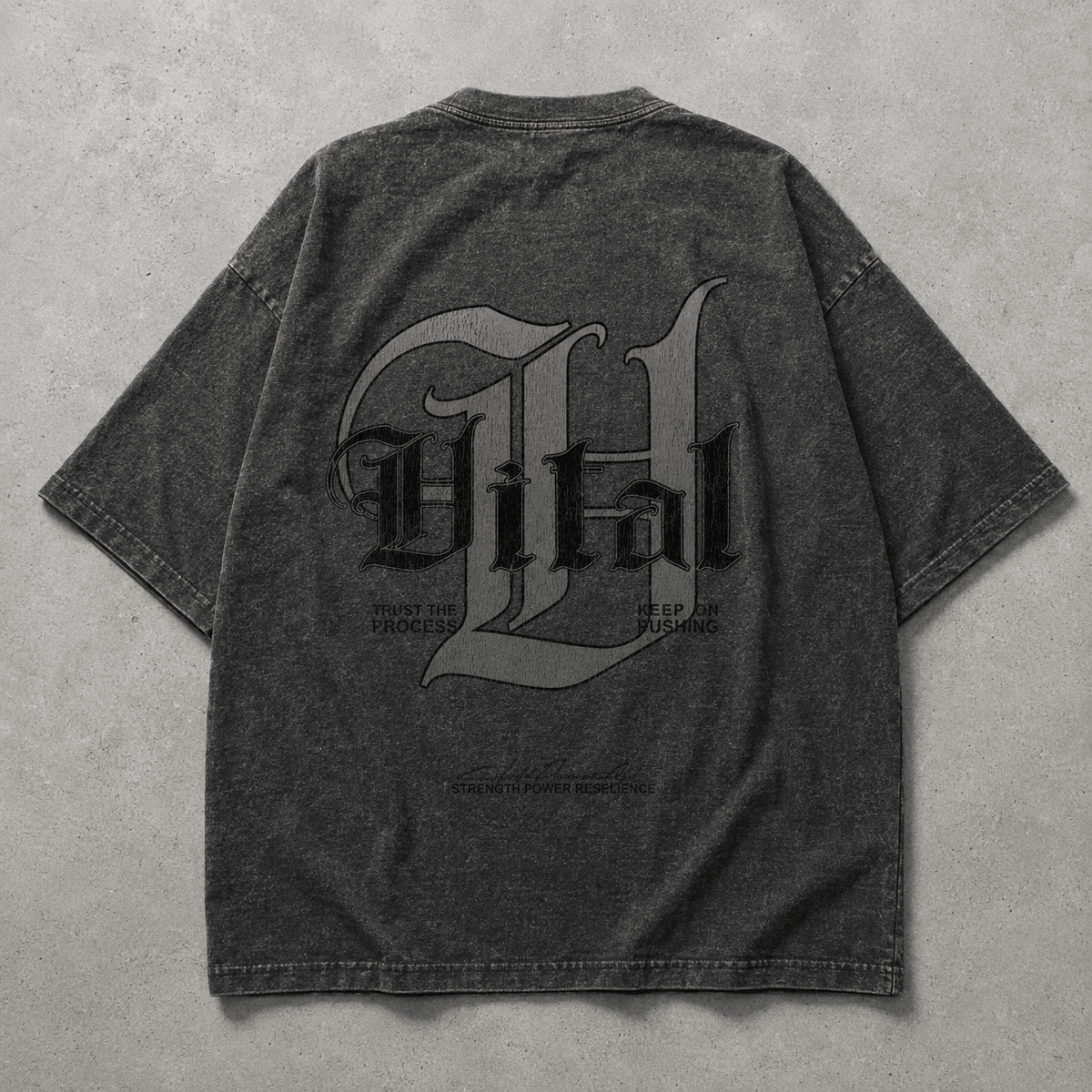 Oversized Pump Cover T-Shirt - Signature T Gray Acid
