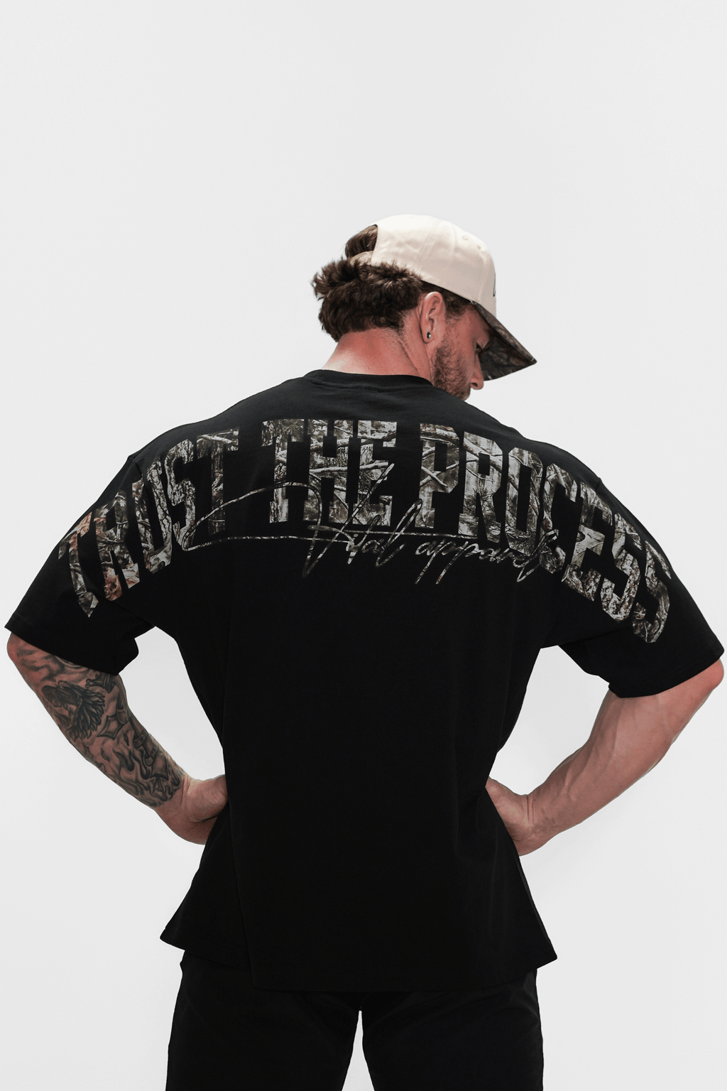 Oversized Pump Cover T-Shirt - VITAL APPAREL Trust the Process/Forest Camo