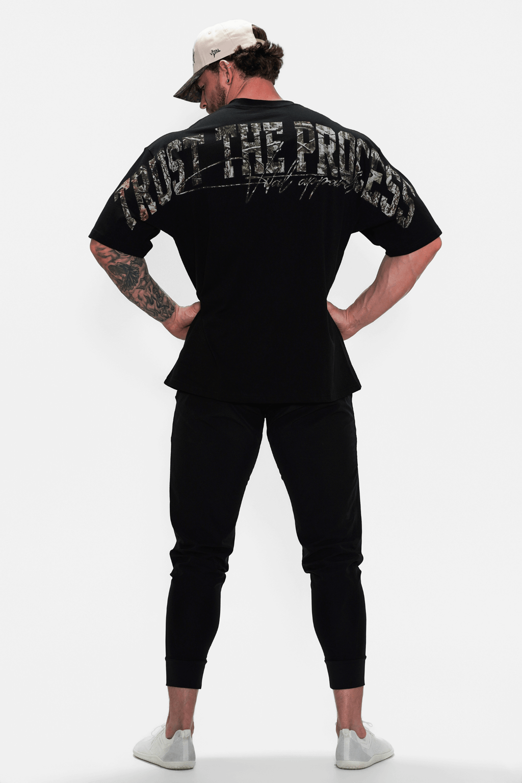 Oversized Pump Cover T-Shirt - VITAL APPAREL Trust the Process/Forest Camo
