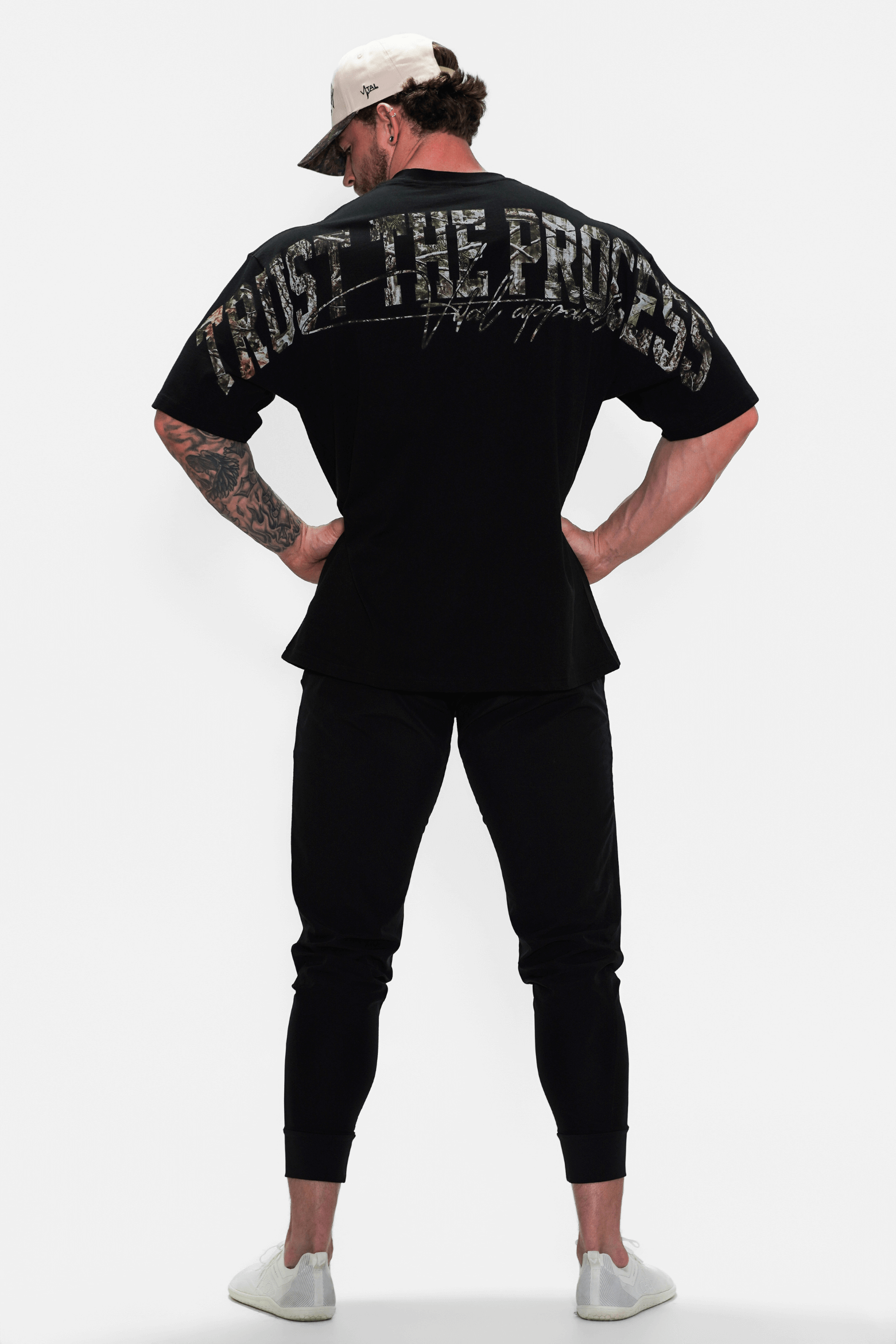 Oversized Pump Cover T-Shirt - VITAL APPAREL Trust the Process/Forest Camo