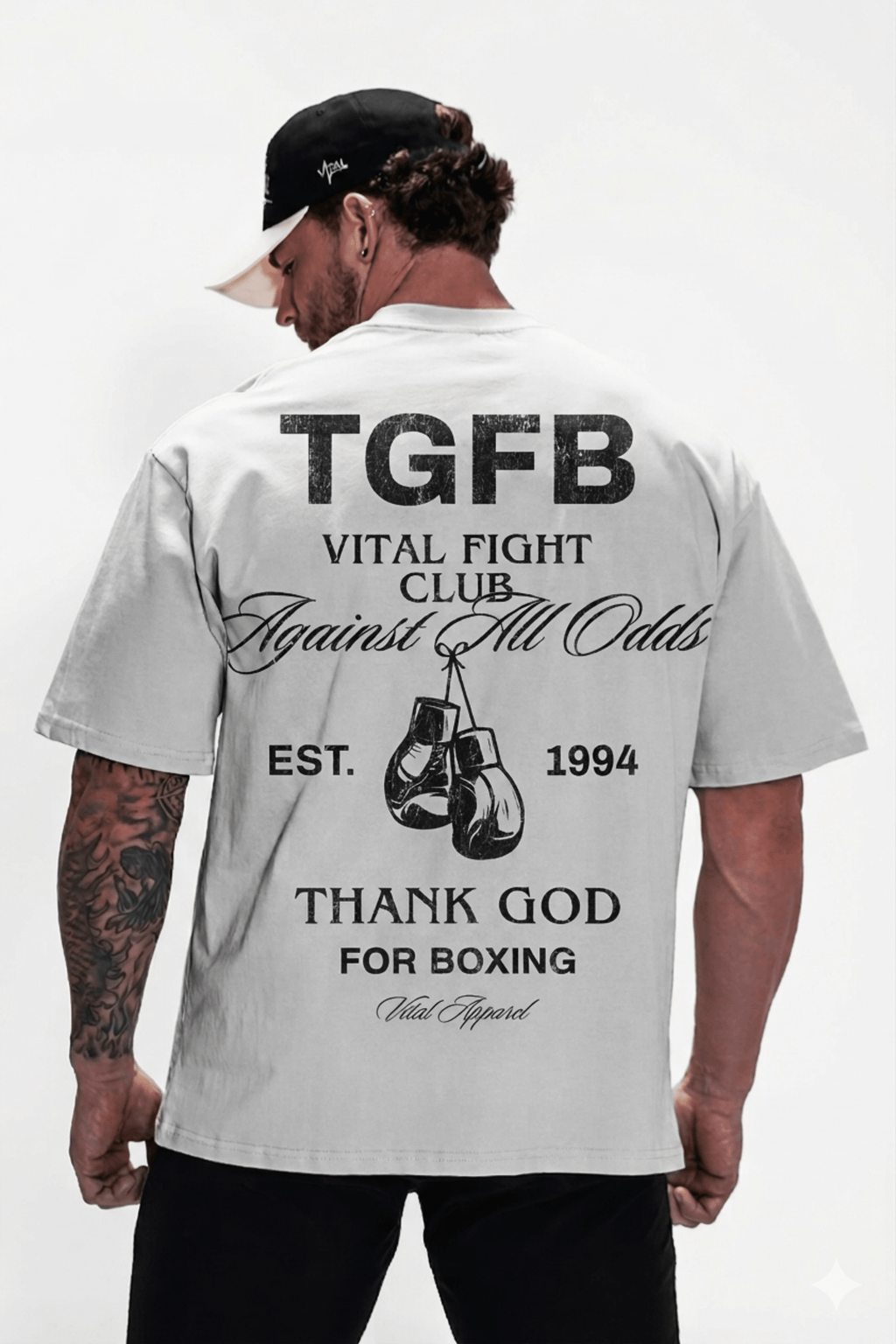 Oversized Pump Cover T-Shirt - VTG Fight Club