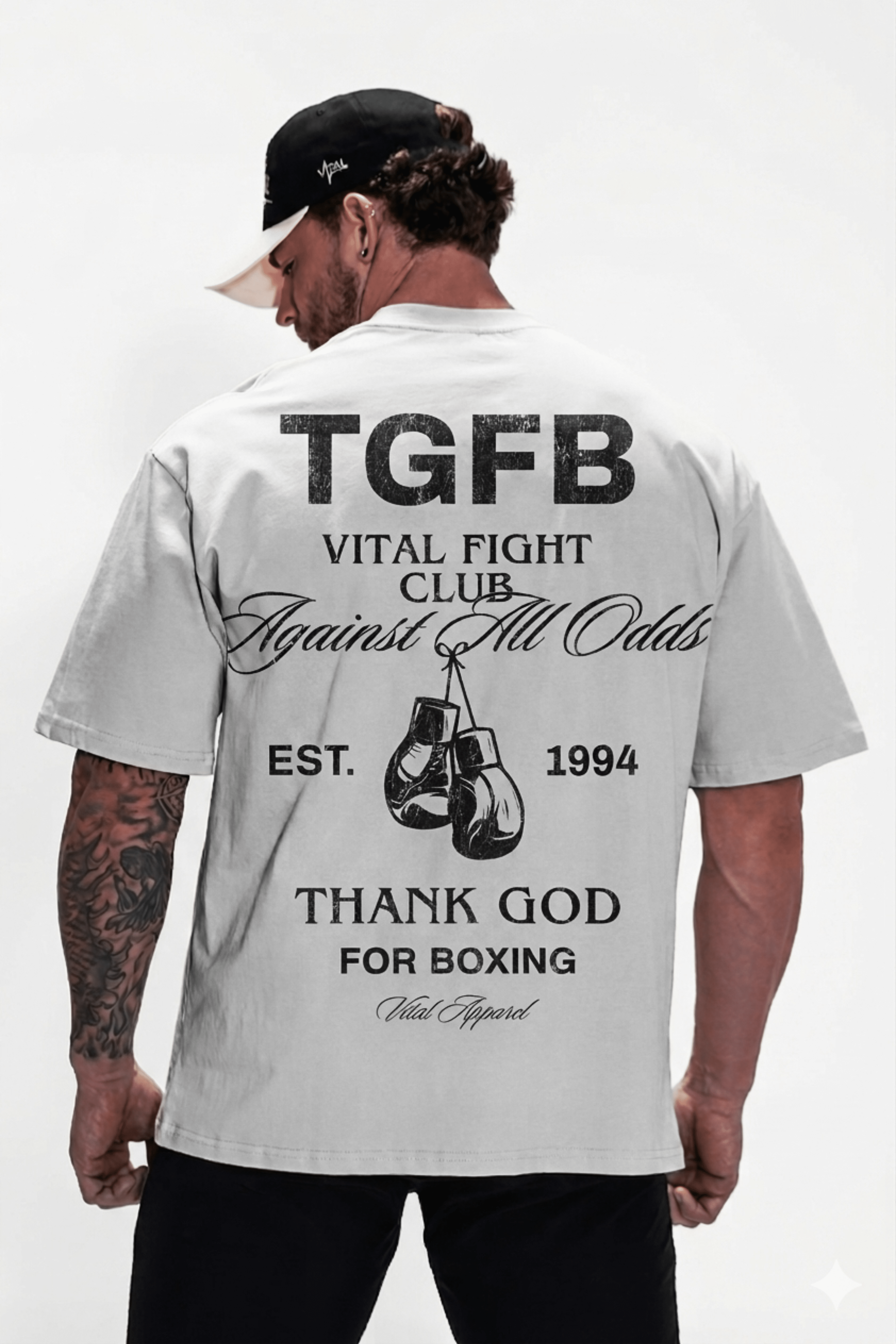 Oversized Pump Cover T-Shirt - VTG Fight Club