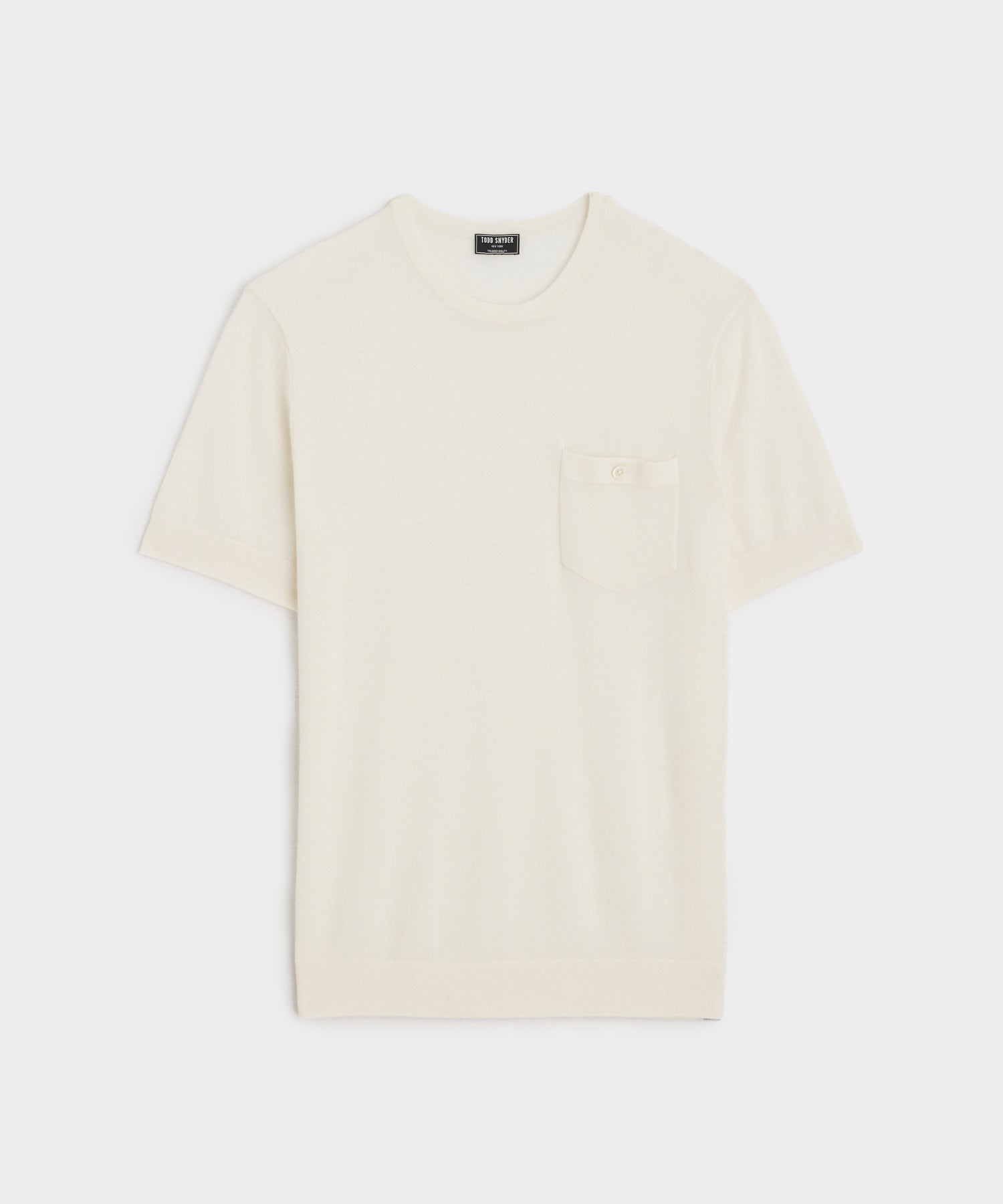 Premium Cashmere Pocket Tee in Bisque