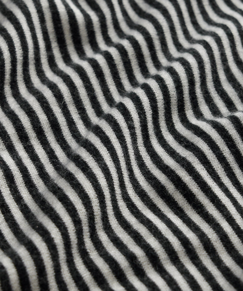 Premium Cashmere Pocket Tee in Black Stripe