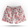 Prevail Mesh Shorts - Unisex White/Red Paisley