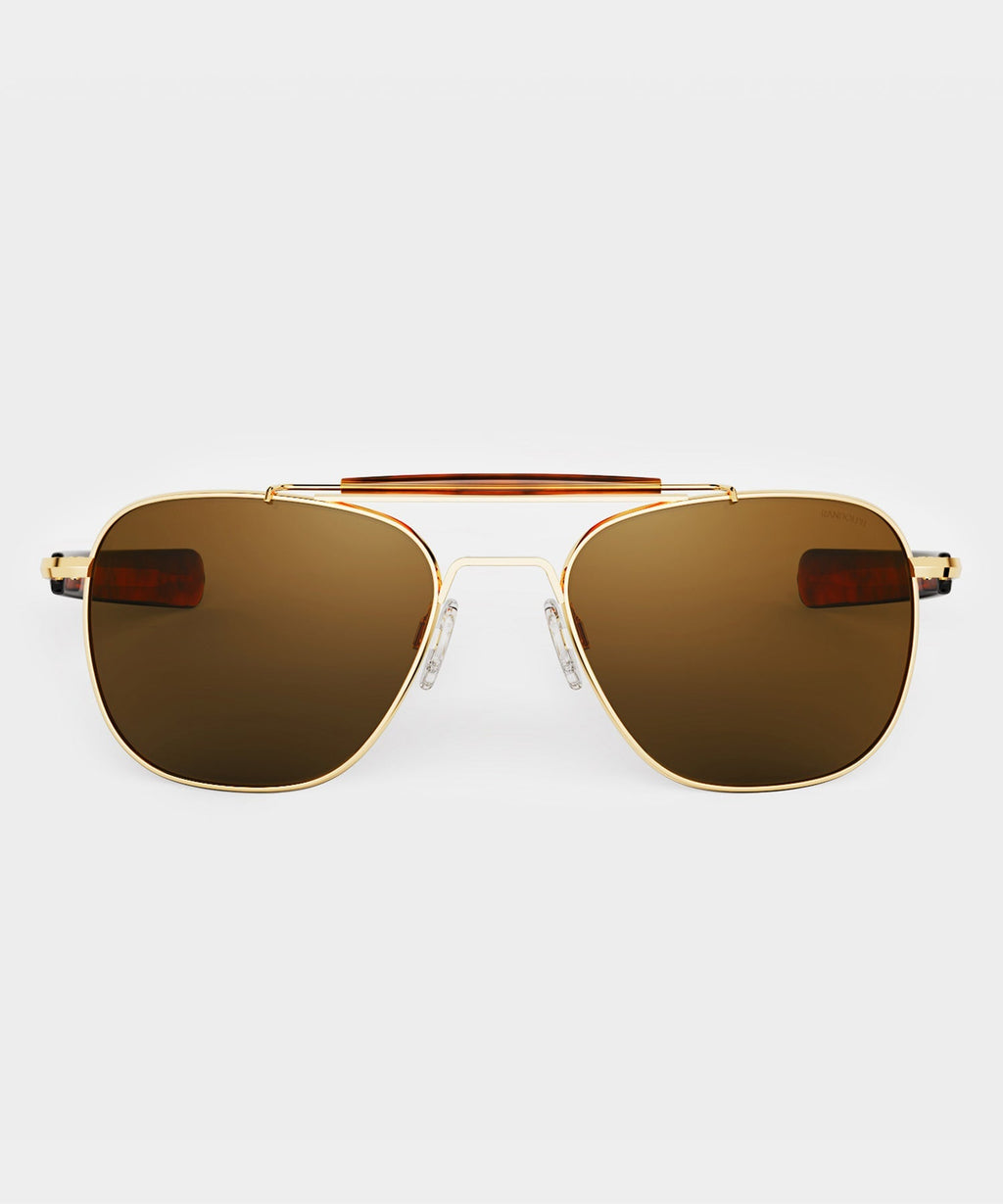Randolph Glass Polarized Sunglasses in American Tan & 23k Gold
