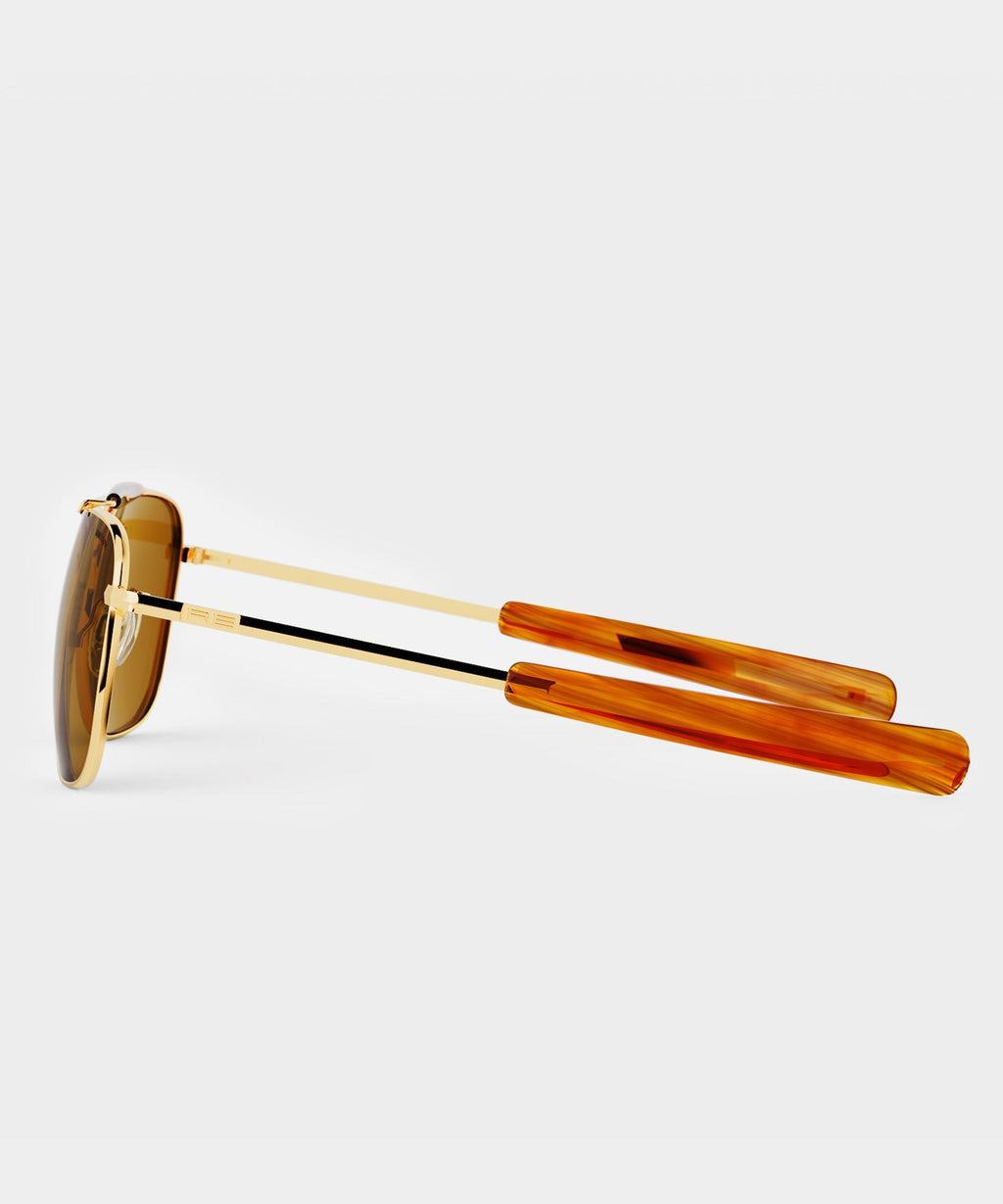 Randolph Glass Polarized Sunglasses in American Tan & 23k Gold