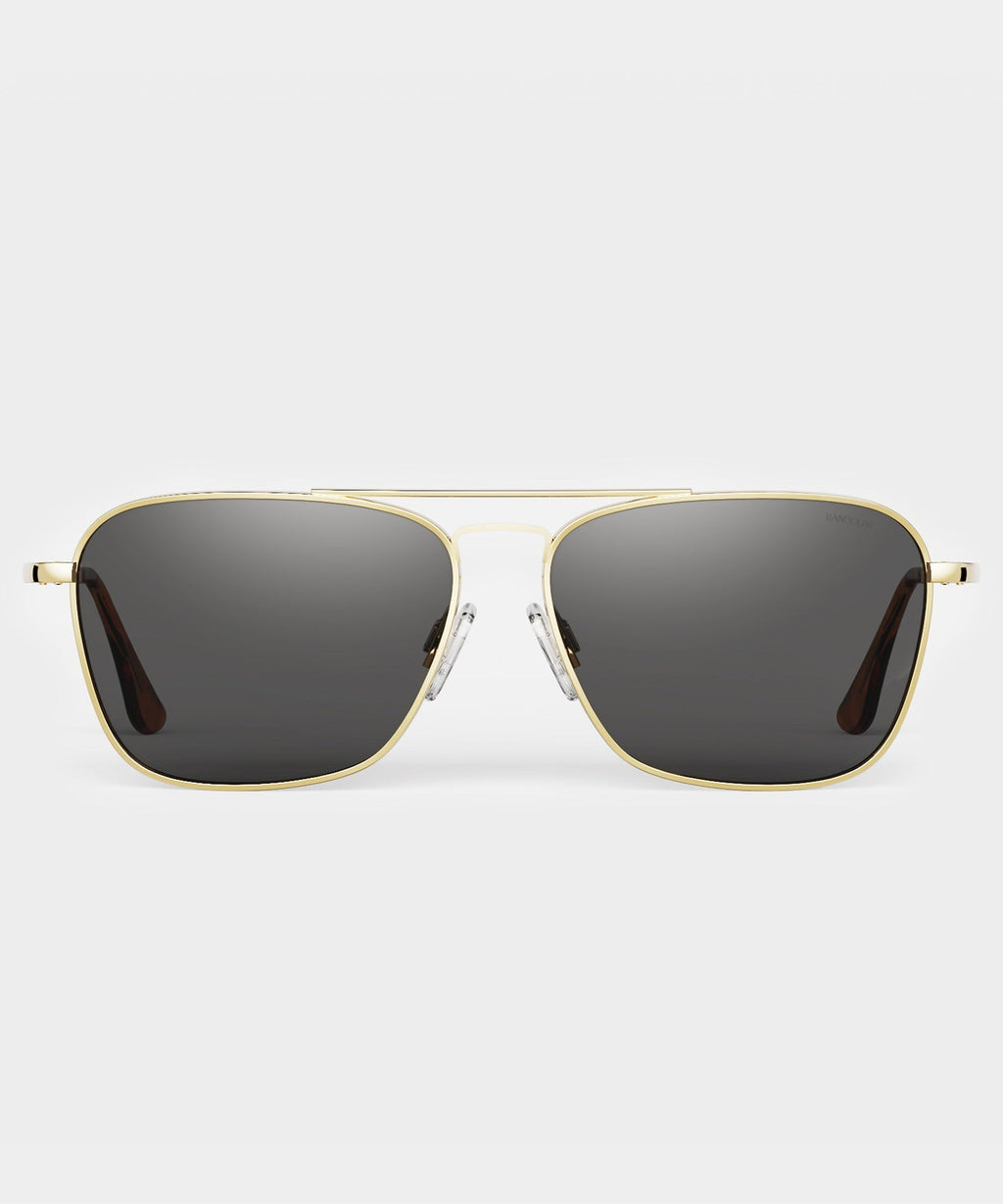 Randolph Skytec Glass Polarized Sunglasses in American Grey & 23k Gold