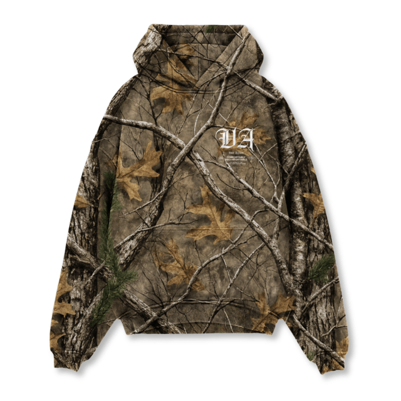 Relentless Oversized Heavyweight Hoodie - Forest Camo/VA White