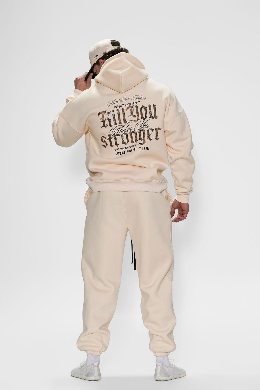 Relentless Oversized Heavyweight Hoodie - What Doesn't Kill You Cream/Camo