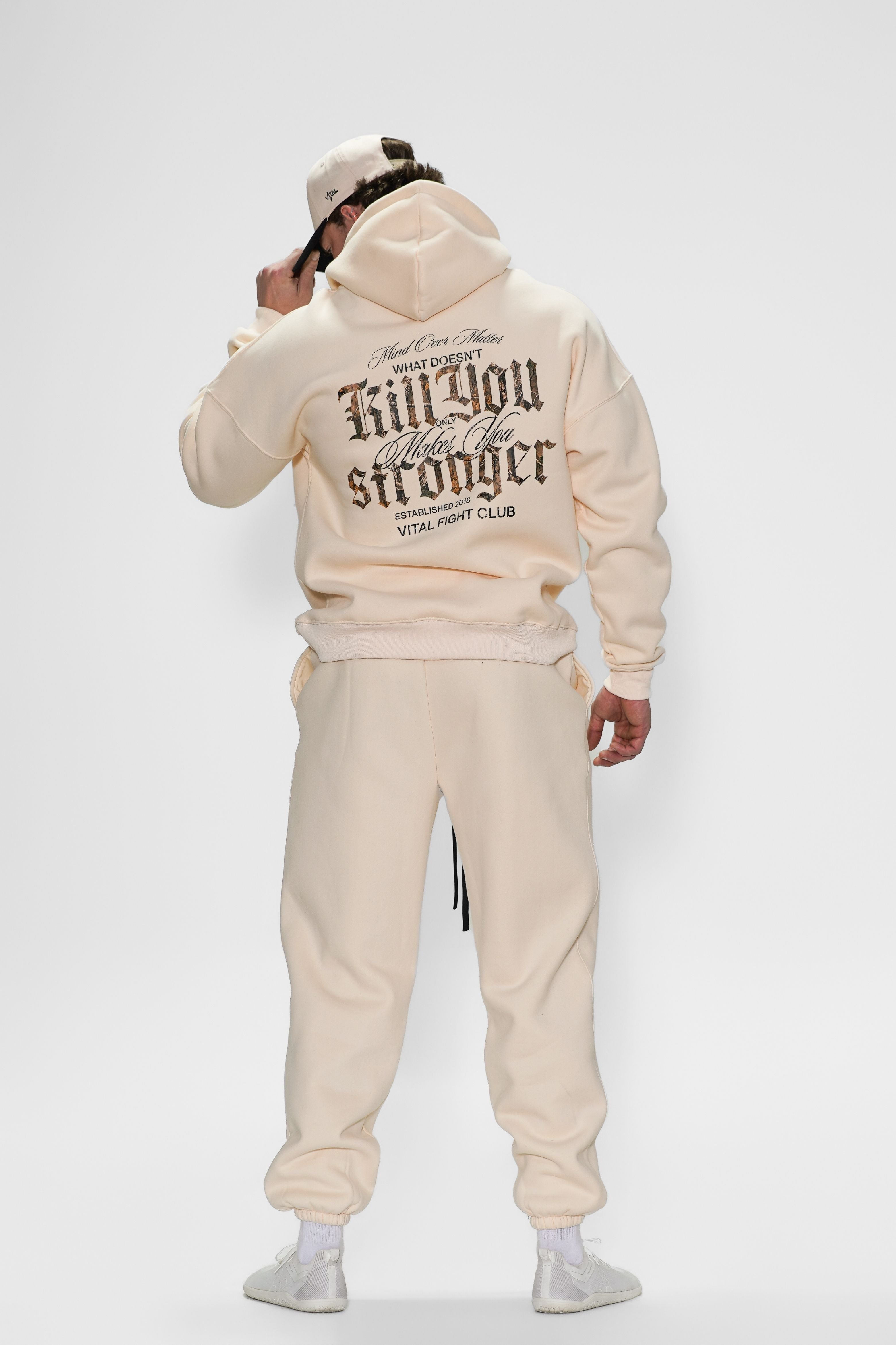 Relentless Oversized Heavyweight Hoodie - What Doesn't Kill You Cream/Camo