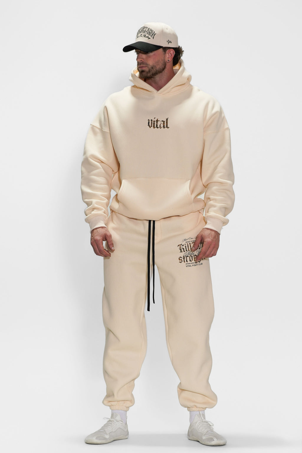 Relentless Oversized Heavyweight Hoodie - What Doesn't Kill You Cream/Camo