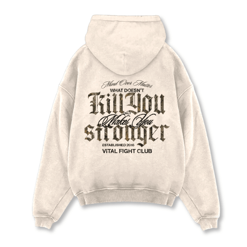 Relentless Oversized Heavyweight Hoodie - What Doesn't Kill You Cream/Camo