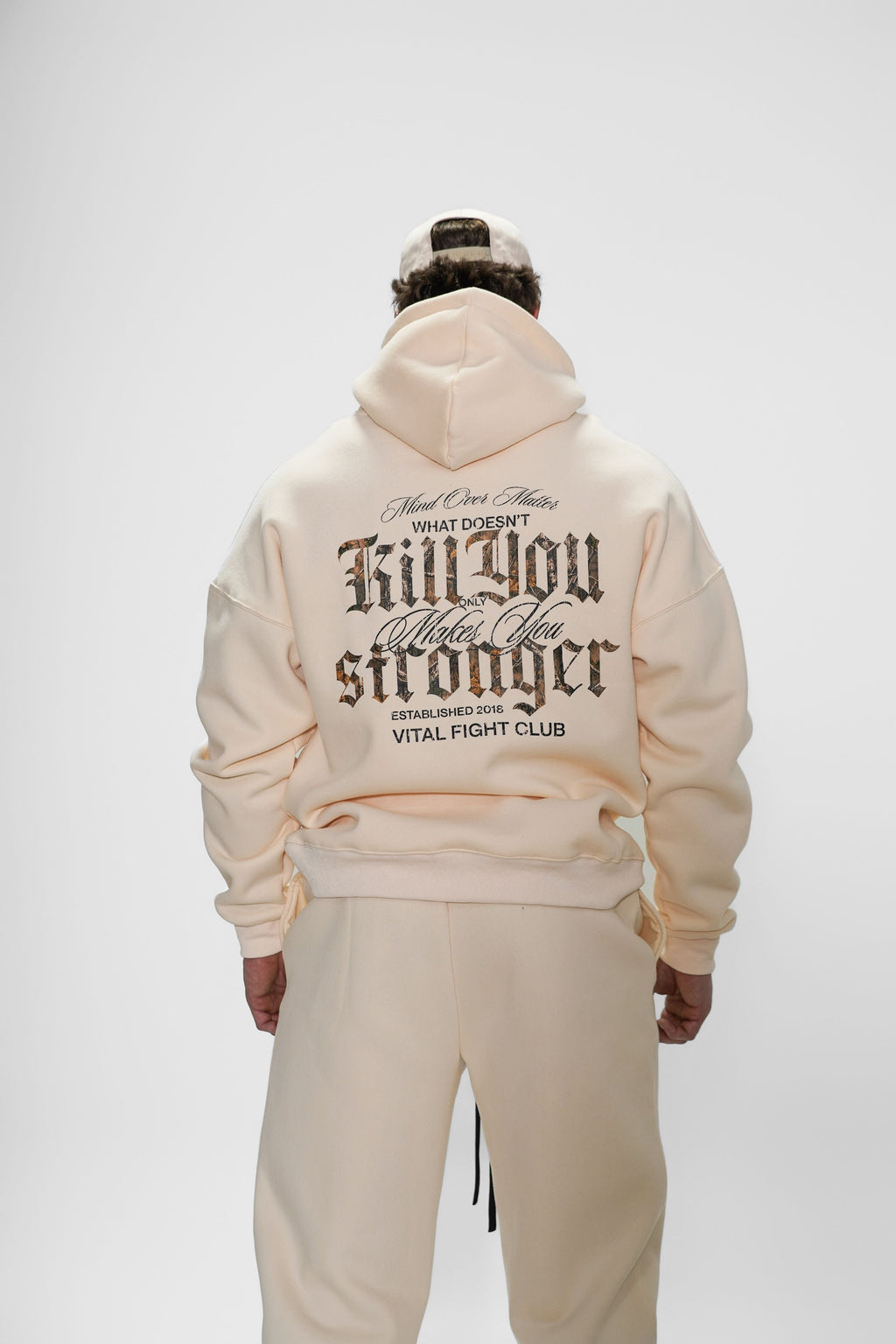 Relentless Oversized Heavyweight Hoodie - What Doesn't Kill You Cream/Camo