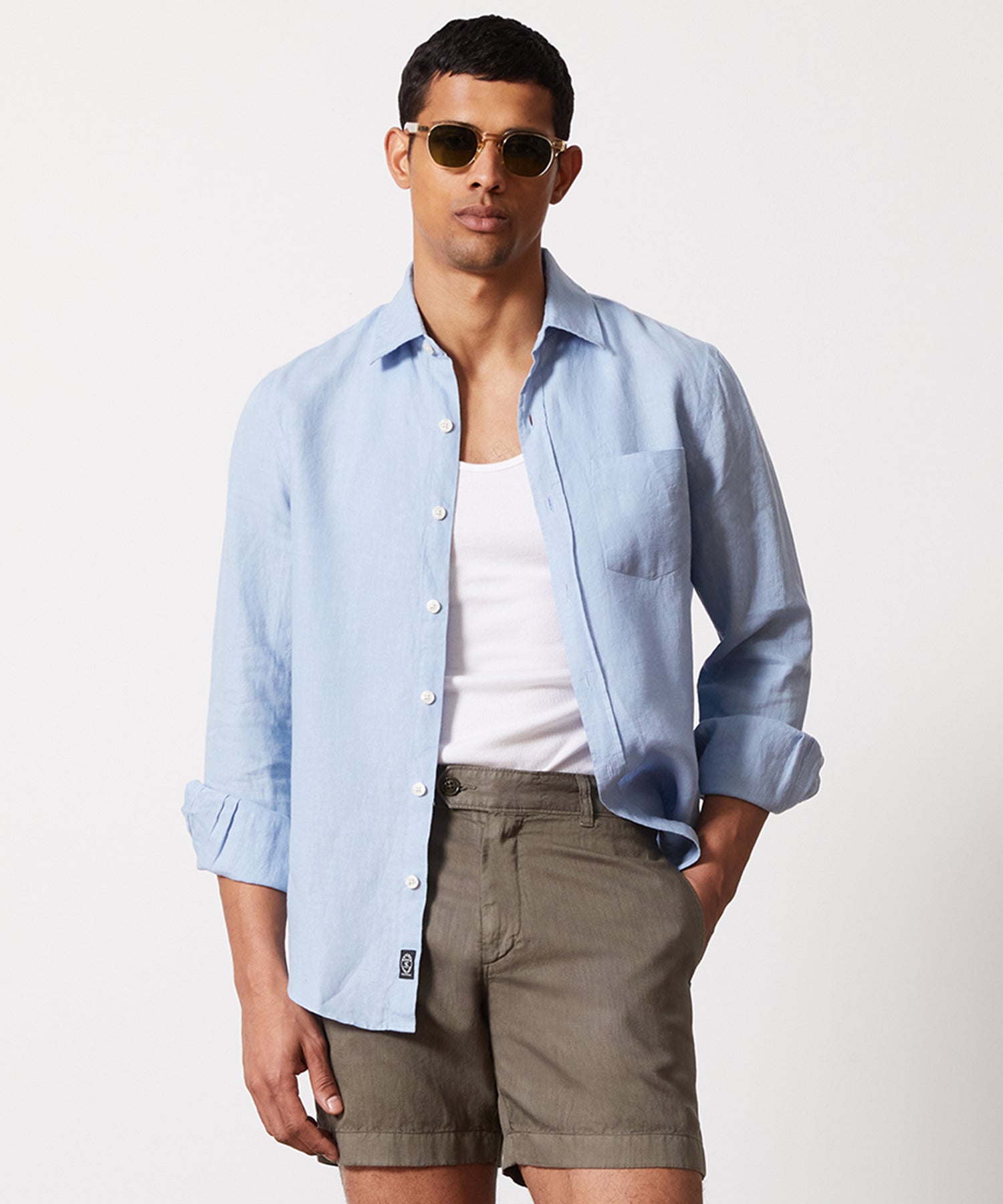 Sea Soft Irish Linen Point Collar Shirt